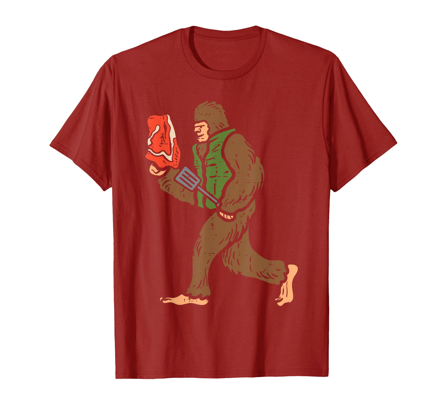 Bigfoot Barbecue Bbq Sasquatch Meat Grilling Women Men Kids T-Shirt