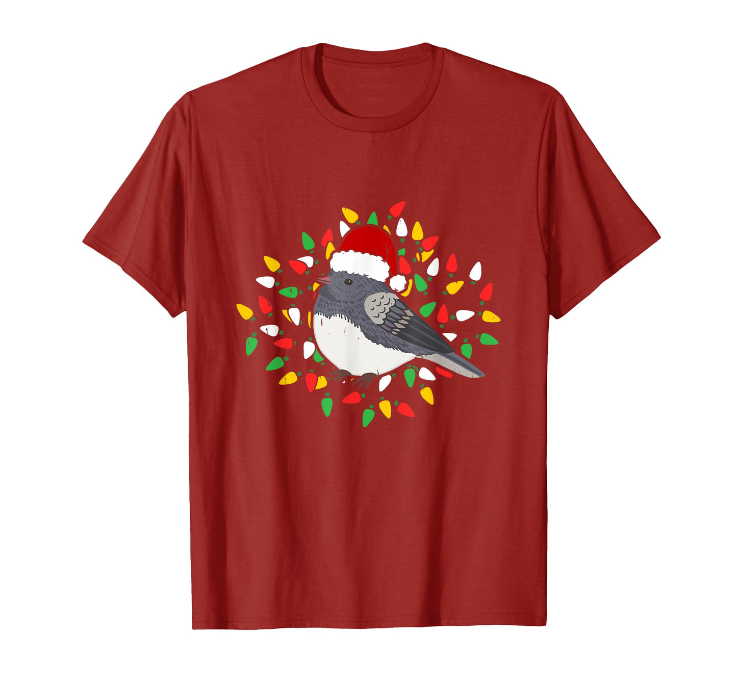 Holiday Xmas Santa Hat Dark Eyed Junco Bird Christmas T-Shirt