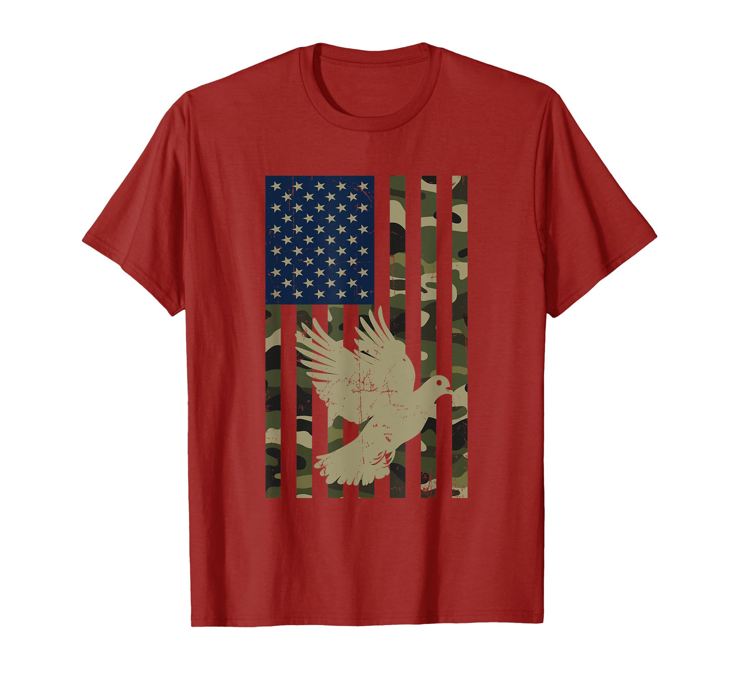 Camo American USA Flag Camouflage Dove Hunting Hunter T-Shirt