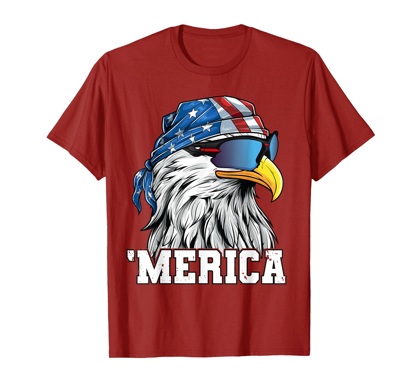 Patriotic 4th of July Shirt Men Women USA Bald Eagle Merica T-Shirt
