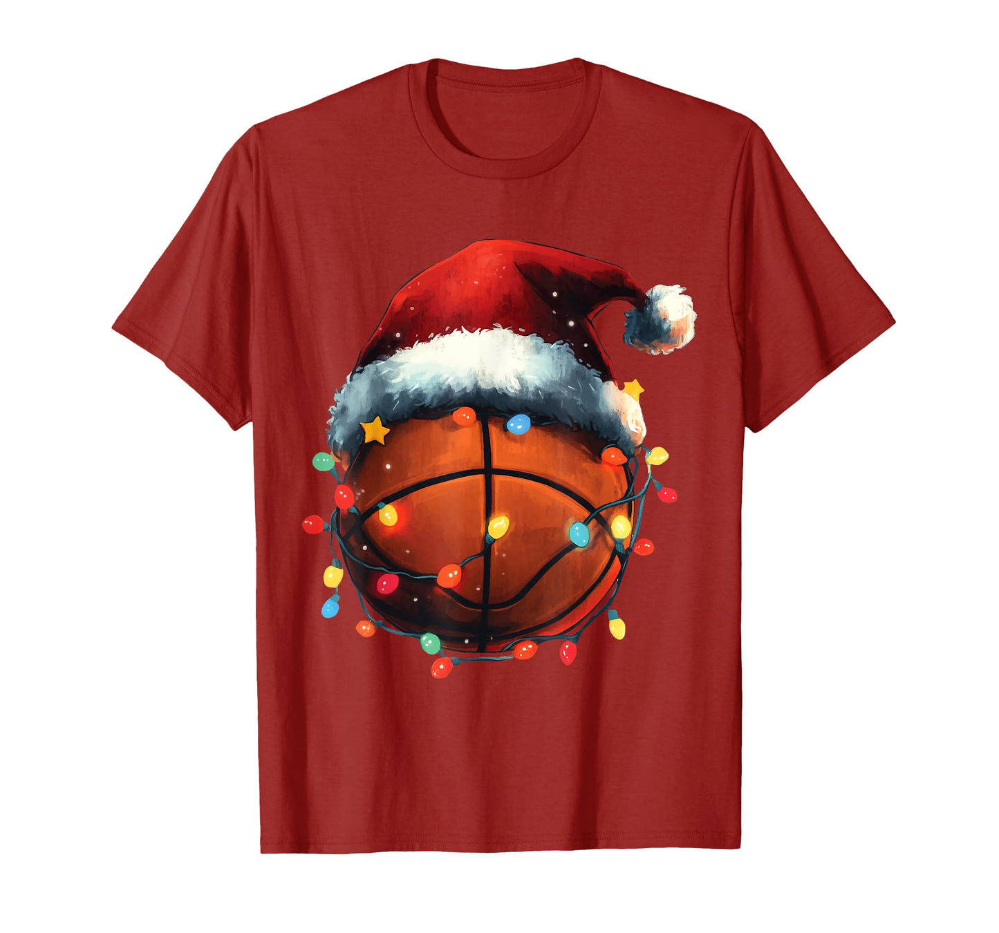 Basketball Player Xmas Santa Hat Basketball Funny Christmas T-Shirt