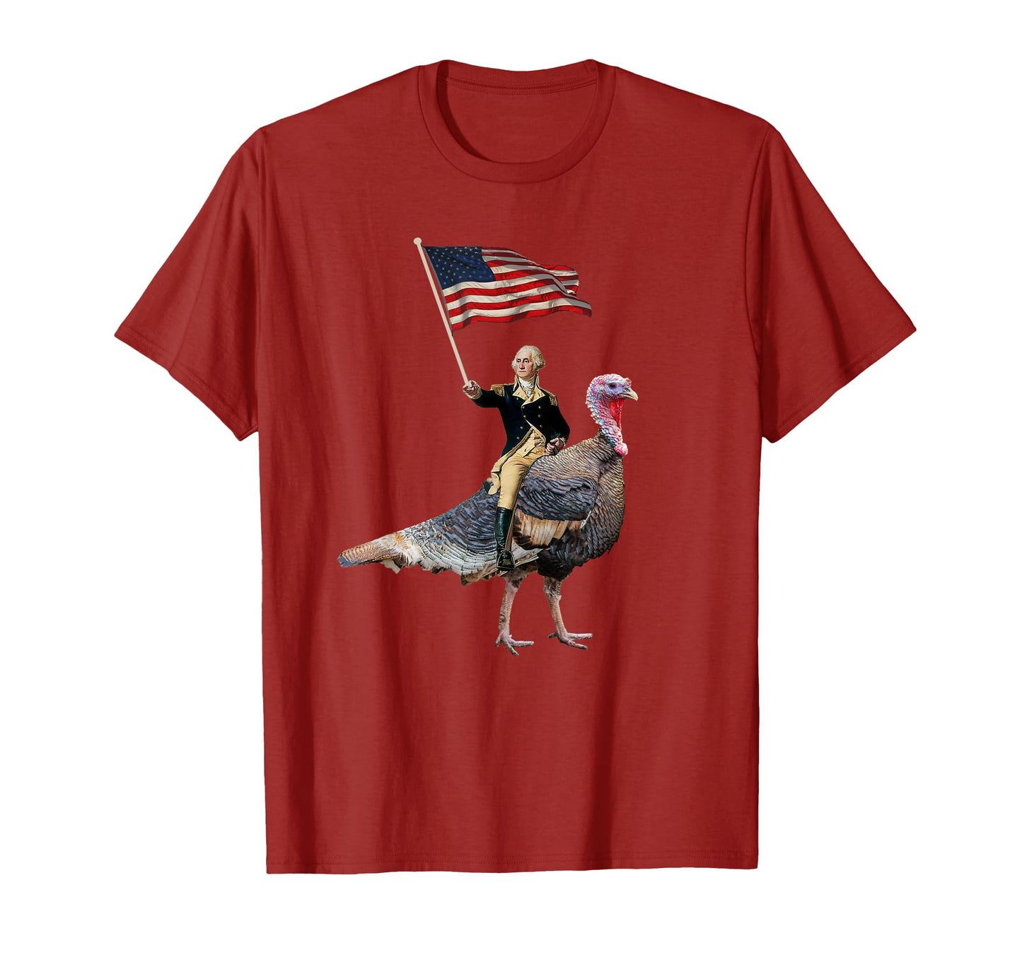 George Washington Riding A Turkey Funny Thanksgiving T-Shirt