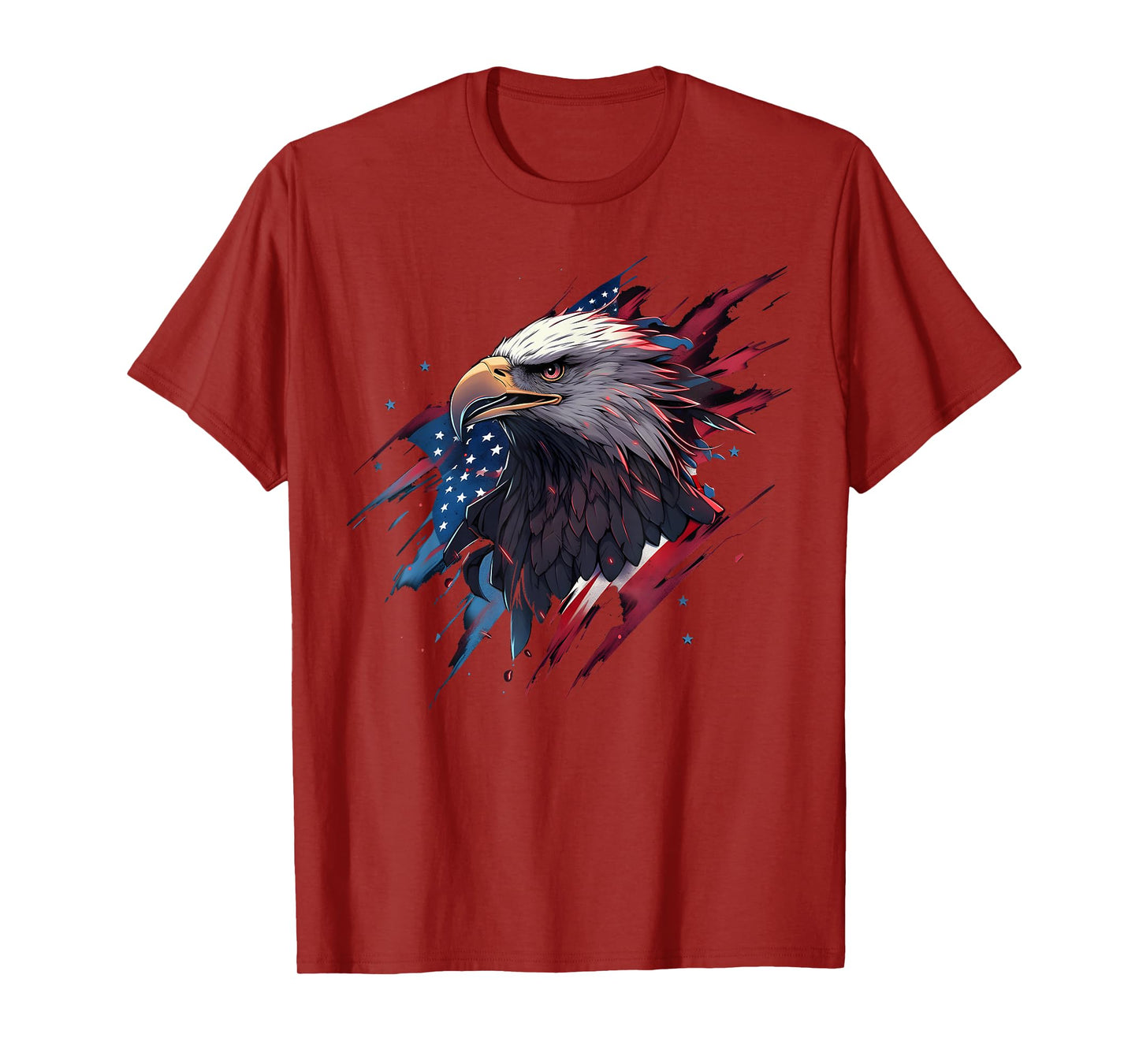 Eagle Bird 4th of July American Flag Veterans Memorial T-Shirt