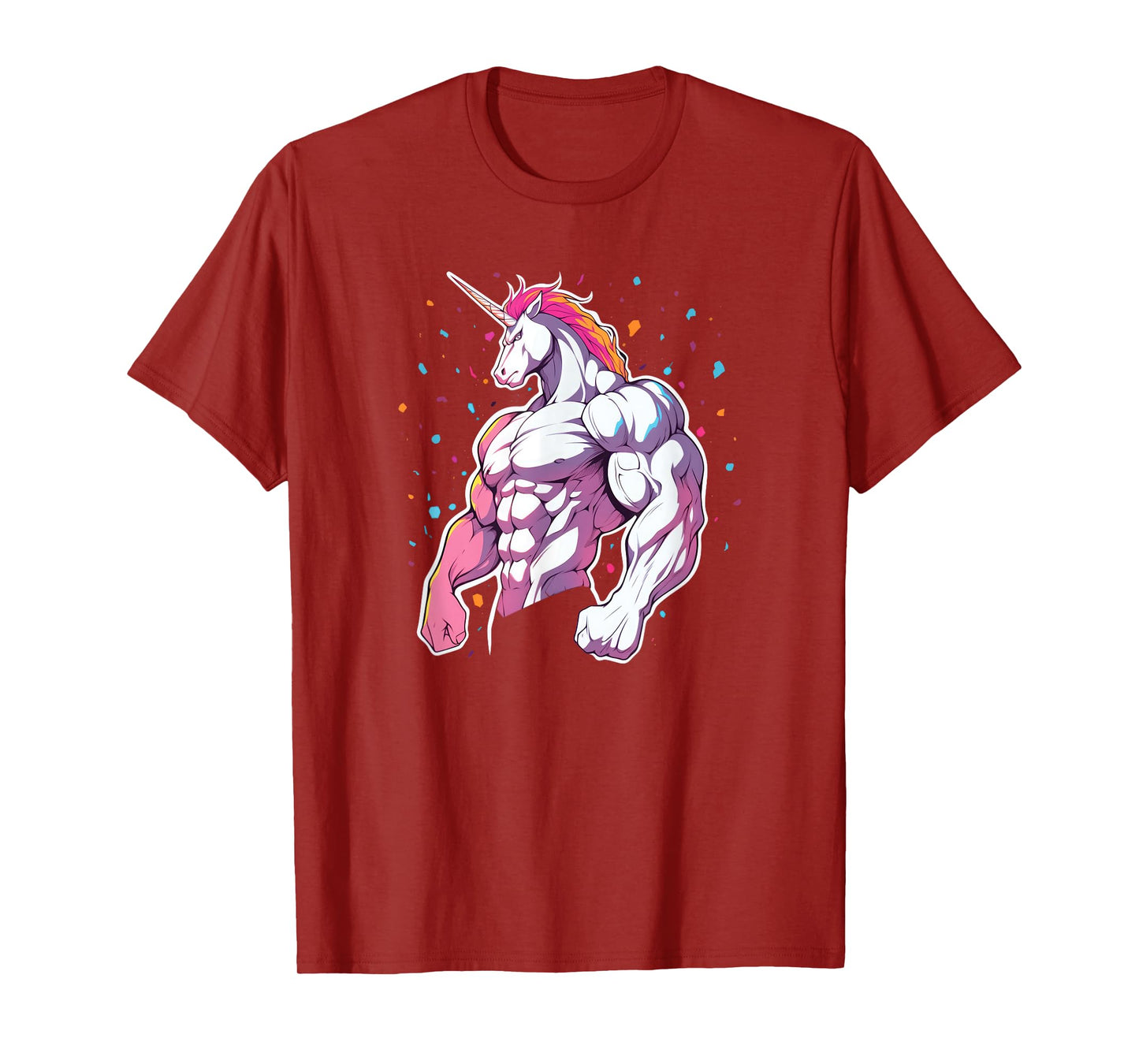 Buff Big Muscle Unicorn Illustration - Funny Strong Gym T-Shirt