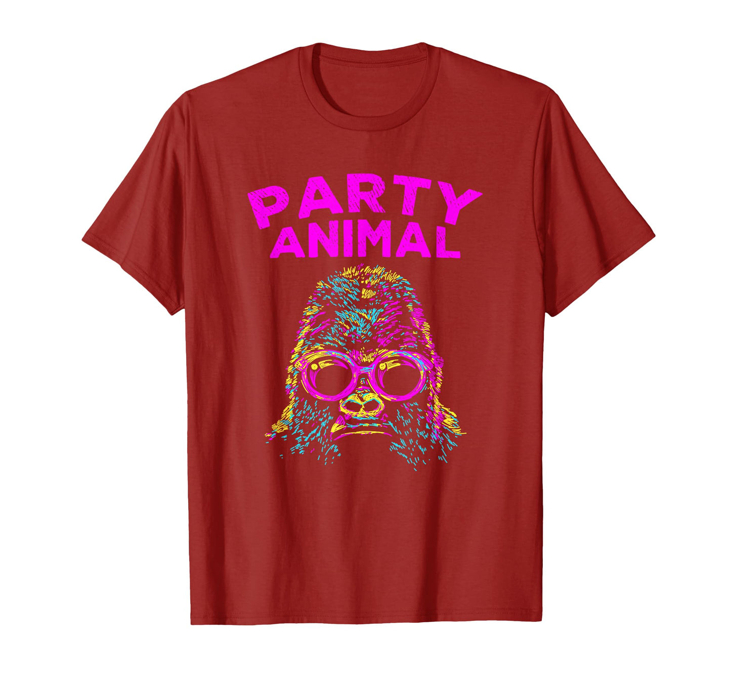 Cute Gorilla Party Animal Lover Colorful Monkey T-Shirt