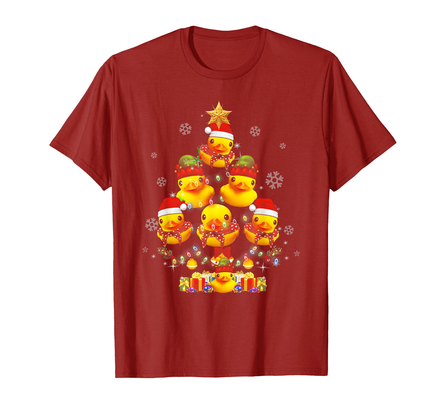 Rubber Duck Christmas Tree Xmas Light Surrounded Ducky T-Shirt