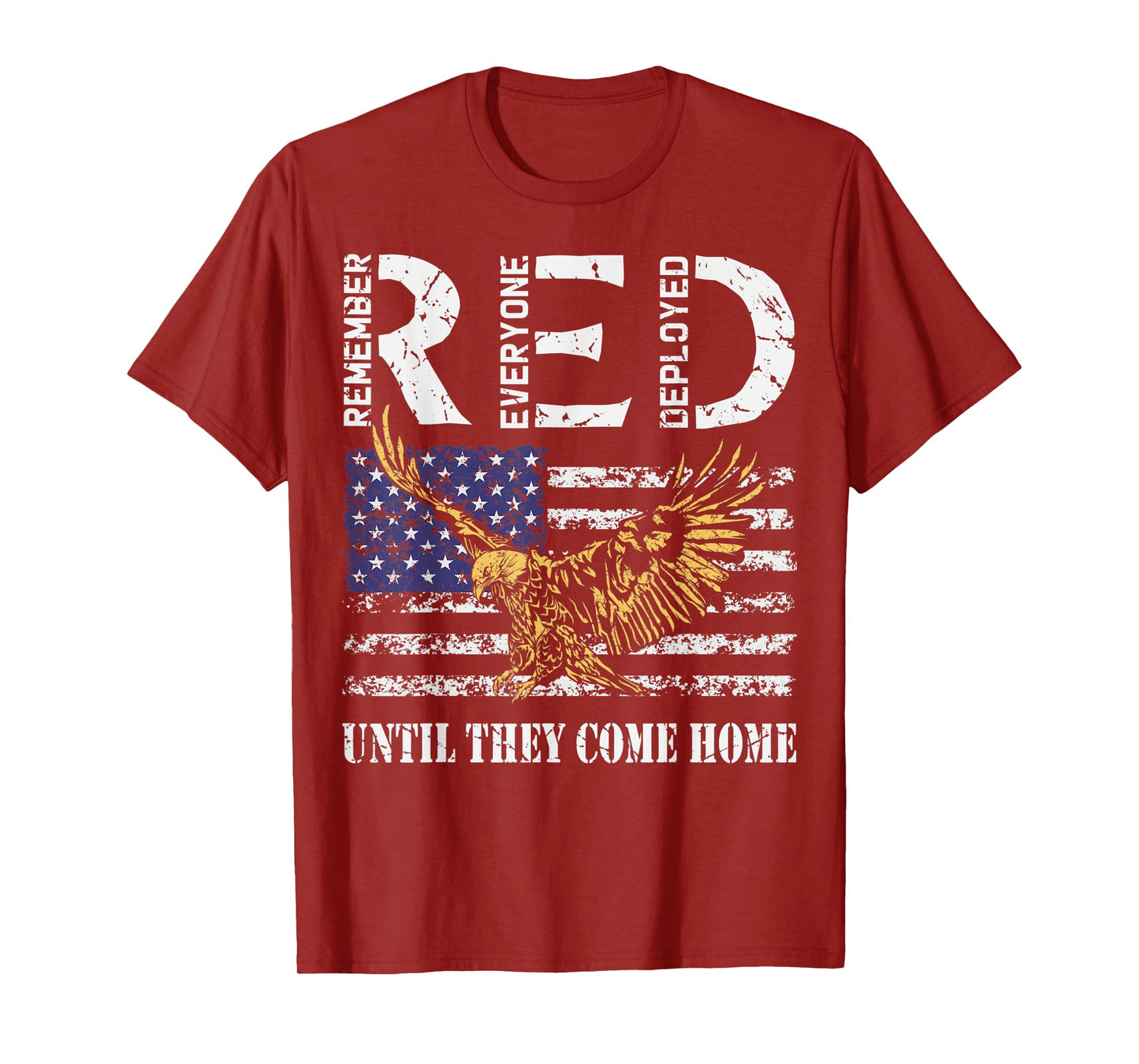 On Friday We Wear Red Retro American Flag Eagle RED Friday T-Shirt
