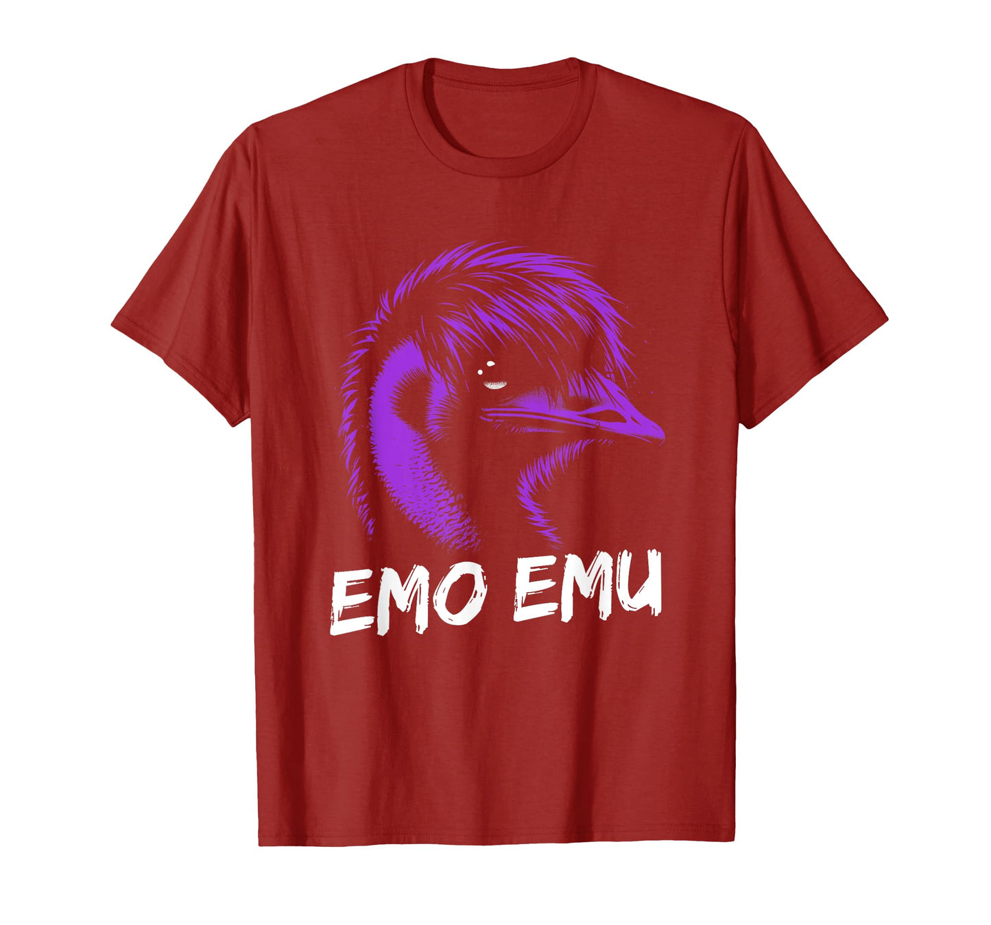Funny Emo Emu - Vintage Emu Running Bird T-Shirt - Unisex-Adults/Kids - Black - Small - Short Sleeve - Cotton Blend - Crew Neck - Retro - Bird-Print