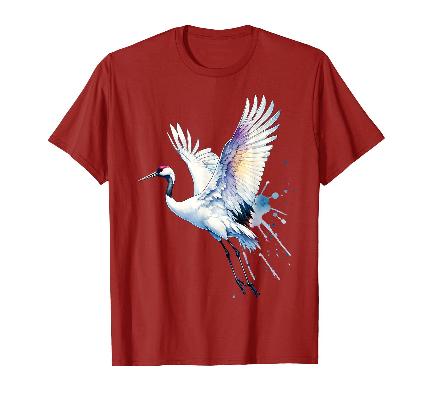 Snow Crane Bird Watching Beautiful Flying White Crane Water T-Shirt
