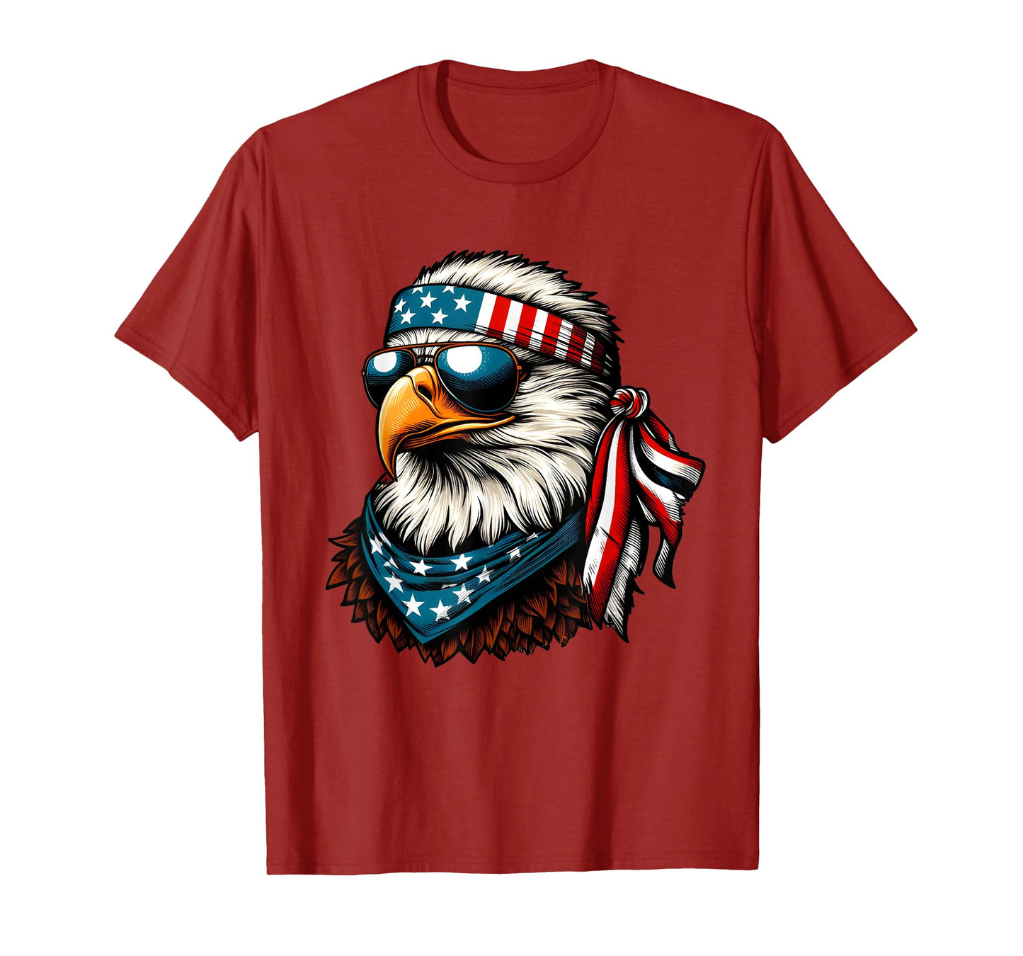 Eagle Mullet Patriotic 4th of July Patriot USA American Flag T-Shirt