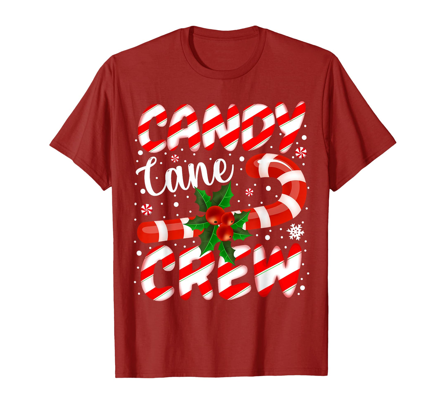 Candy Cane Crew Christmas Family Matching Xmas Pajamas T-Shirt