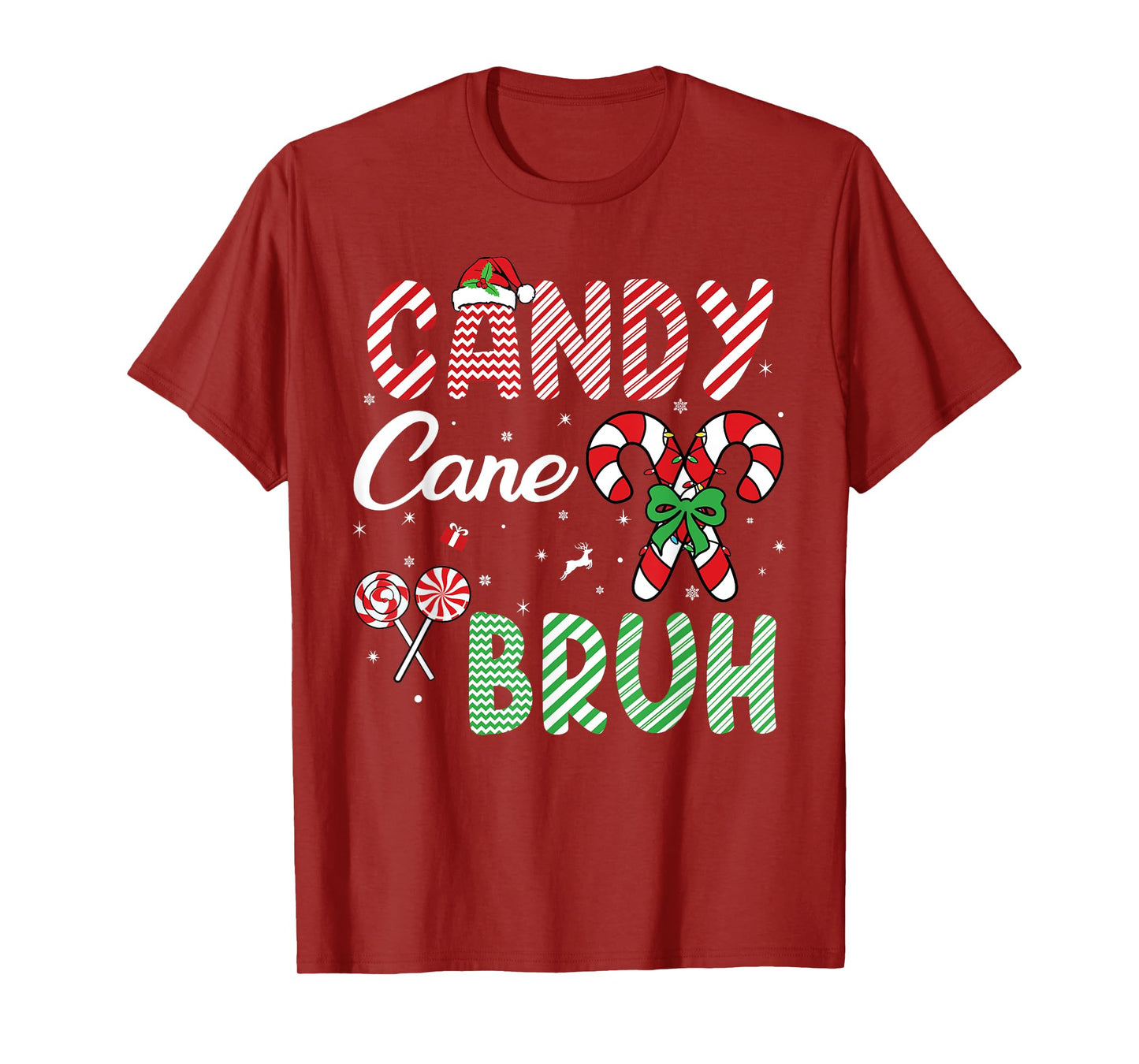 Candy Cane Bruh Funny Christmas Holiday Boys Toddlers kids T-Shirt