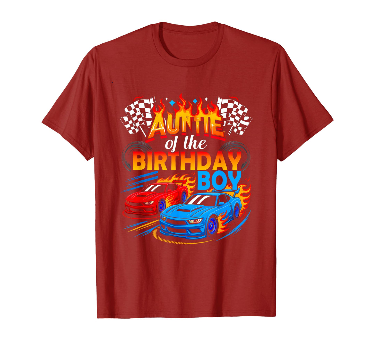 Auntie Of The Birthday Boy Race Car Birthday Party Racing T-Shirt