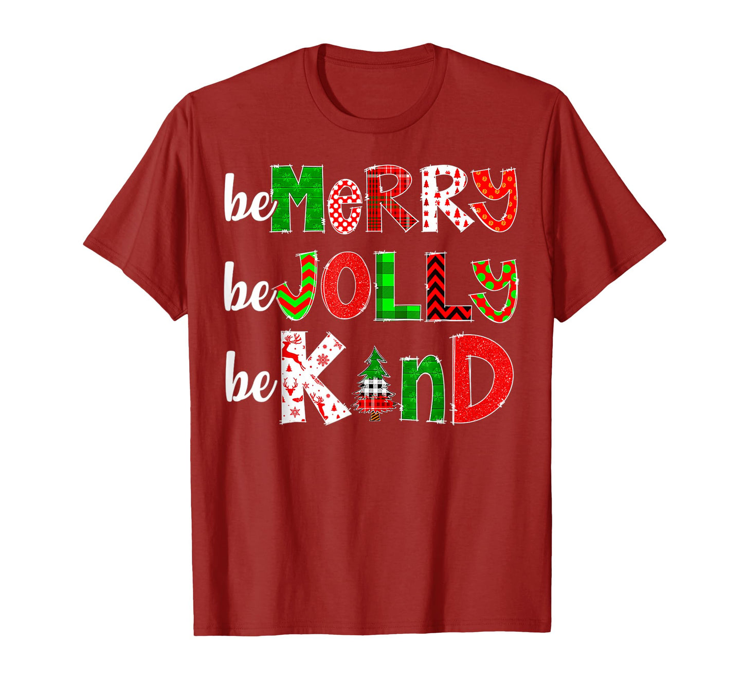 Be Merry Be Jolly Be Kind Merry Christmas Teacher Xmas Pjs T-Shirt
