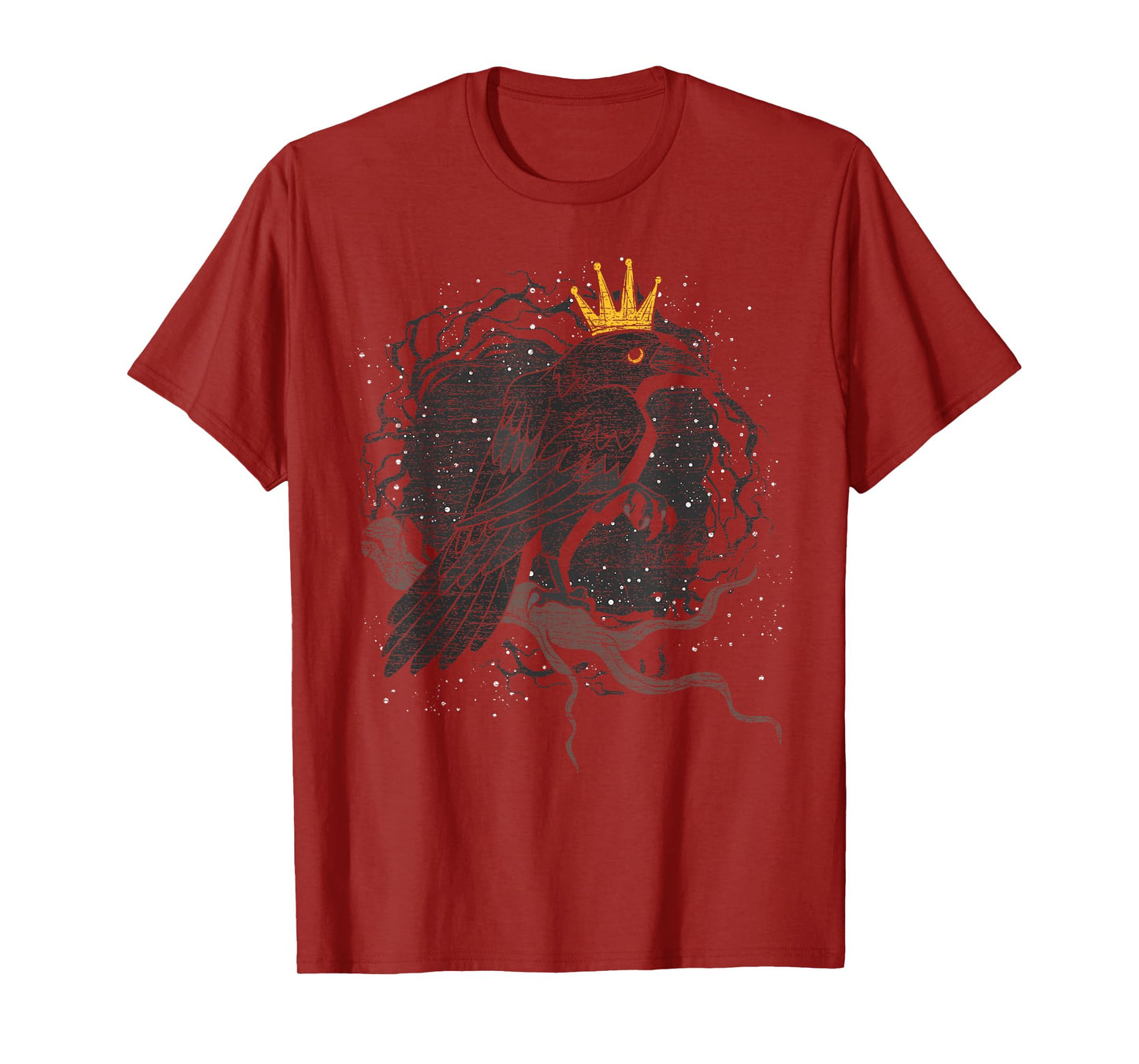 Crown Raven Creepy Night Forest Animal Gothic Bird Crow T-Shirt