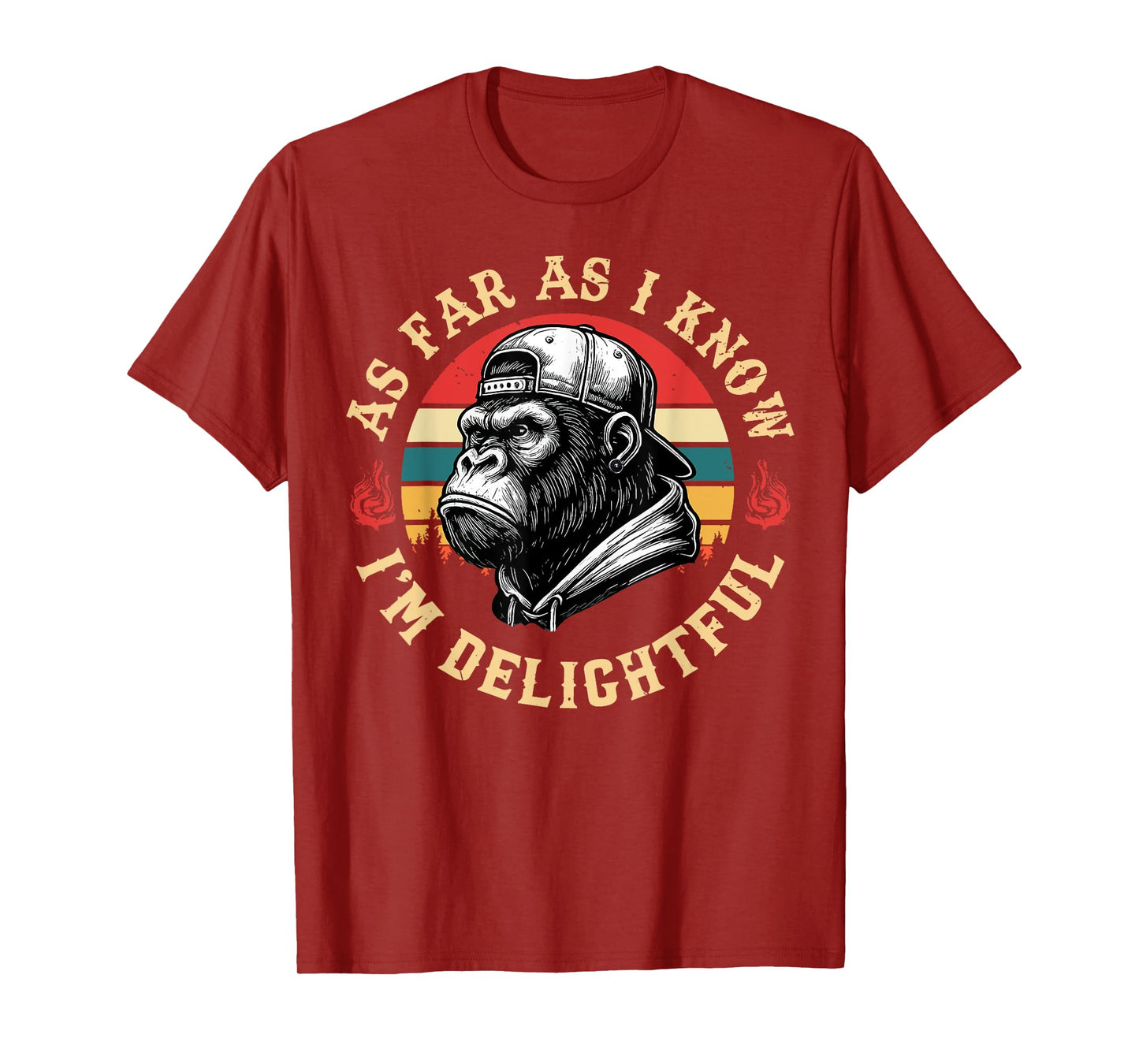 As Far As I Know I'm Delightful Funny Monkey Men Vintage T-Shirt