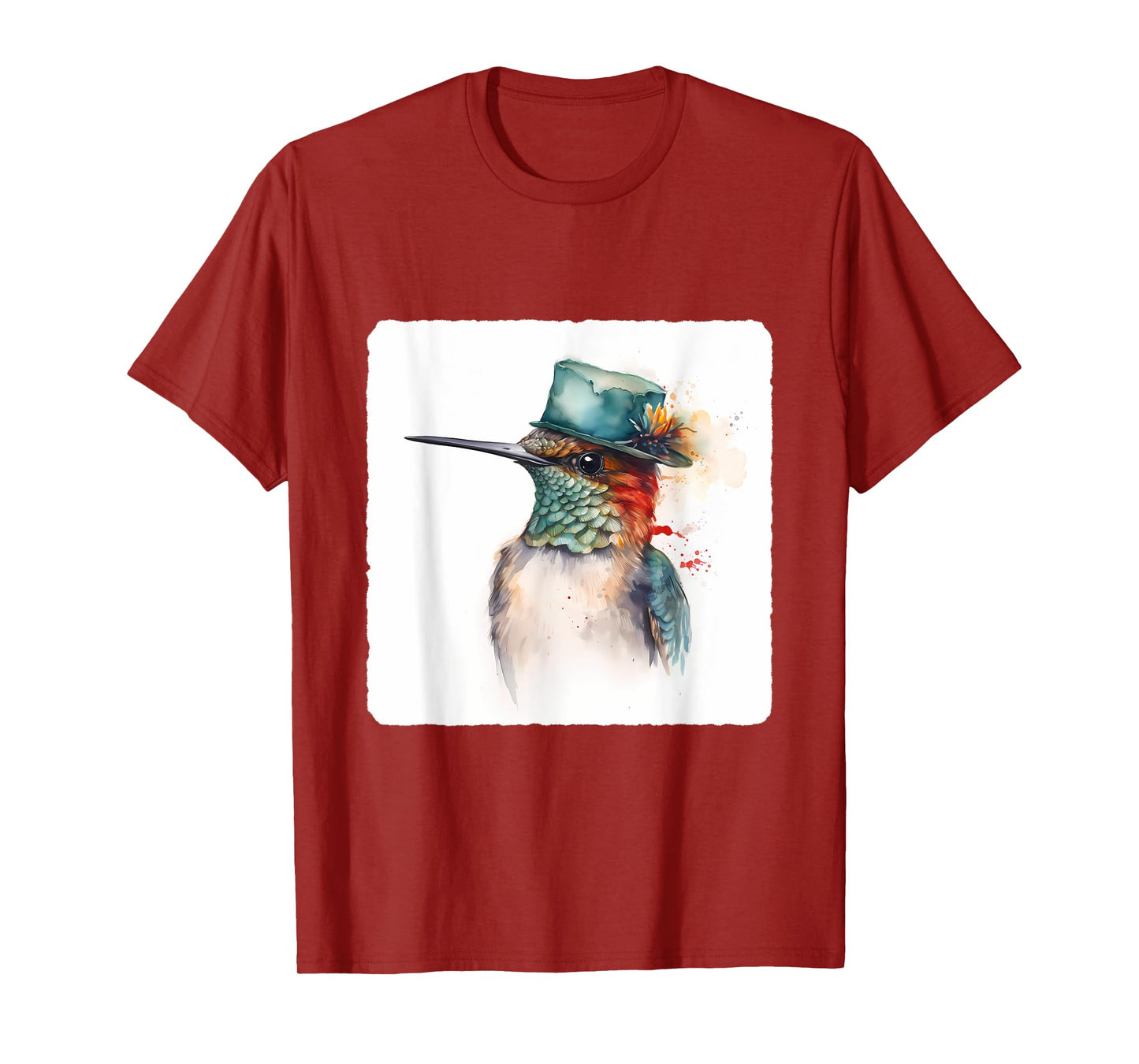 A Hummingbird Wearing A Hat. Hummingbird Donning A Hat, Bird T-Shirt