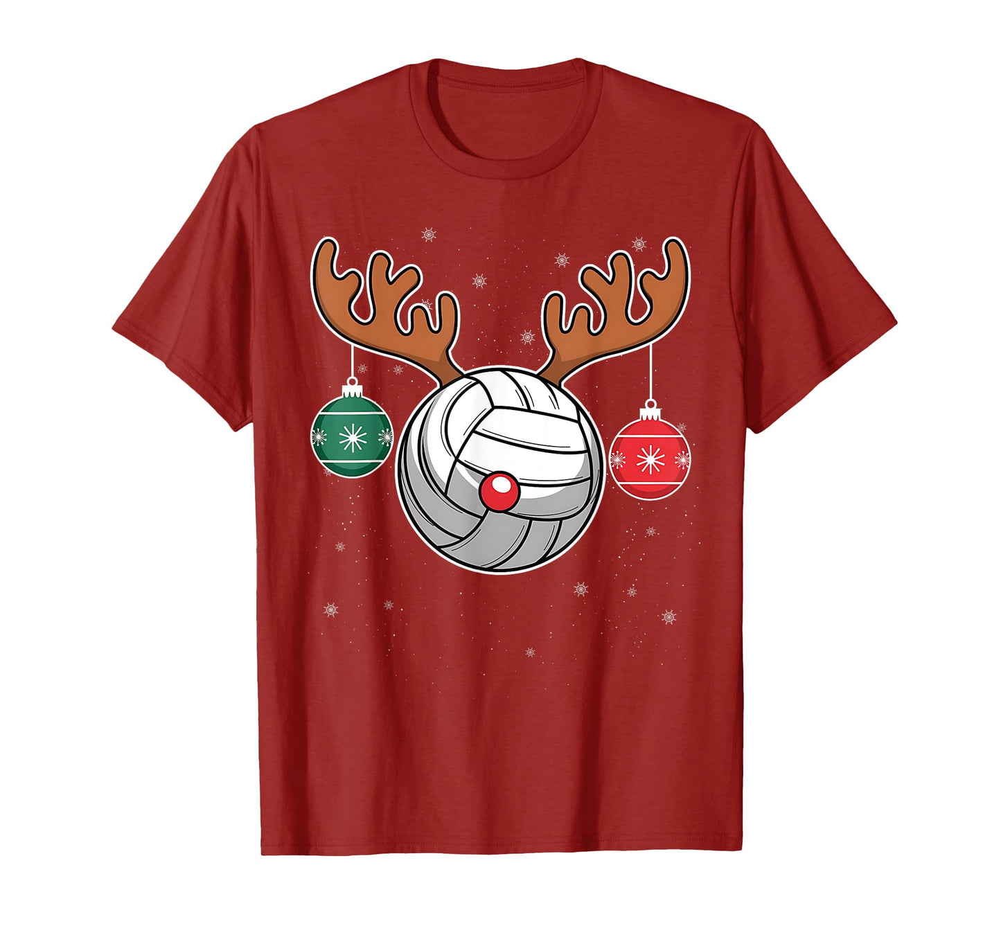 Cute Reindeer Volleyball Women Men Christmas Xmas Reindeer Volleyball Christmas Volleyball Lover Pajama Xmas T-Shirt