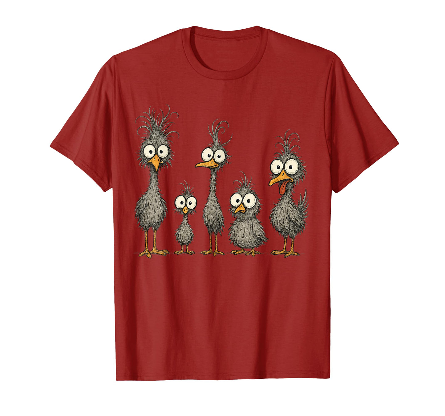 Funny Crazy Chicken Family Cartoon Cute Colorful Chicken Art T-Shirt