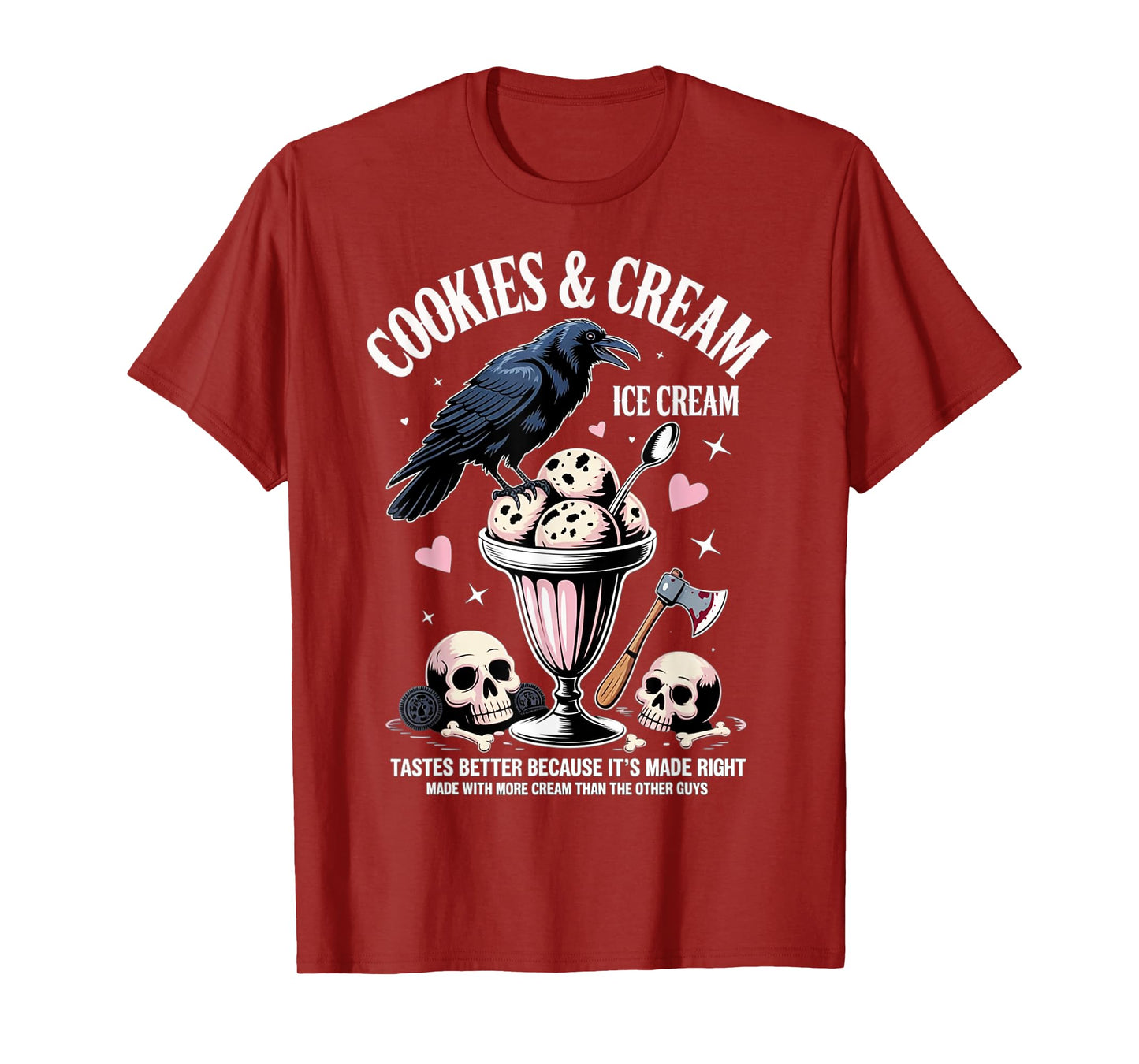 Cookie & Cream Ice Cream Butcher Blackbird Funny Quote T-Shirt