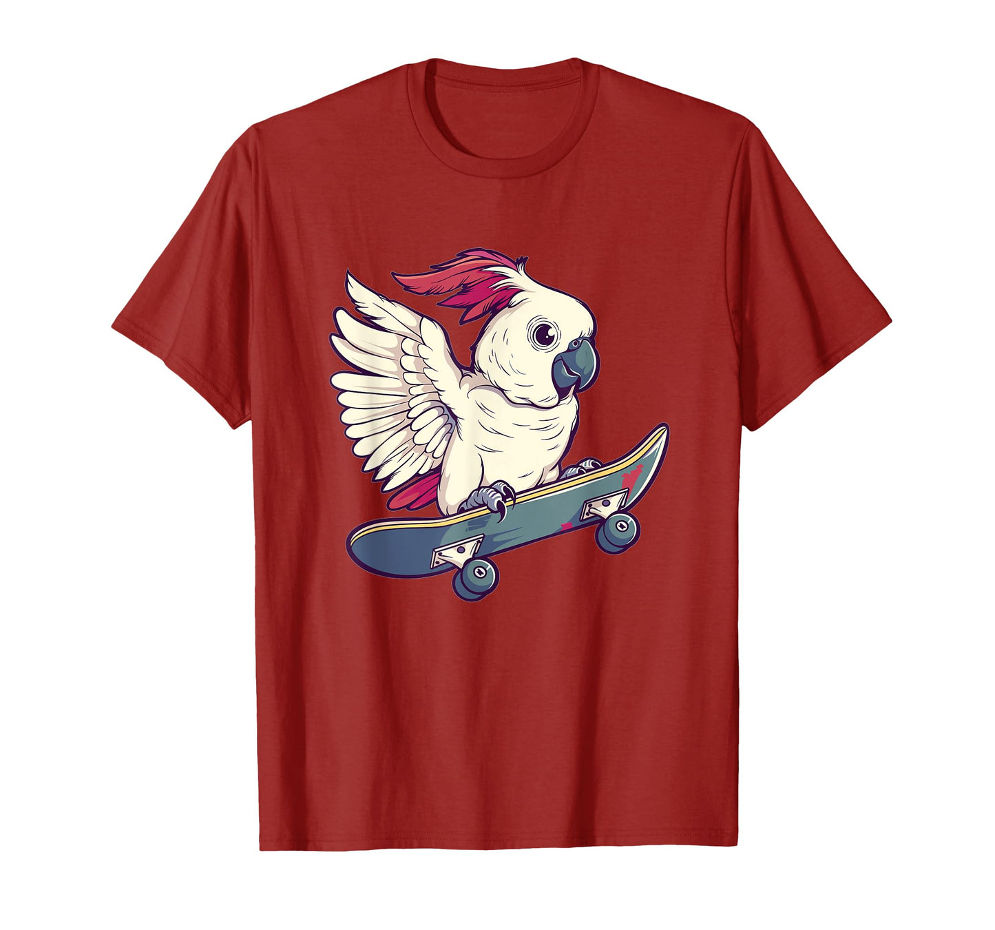 Cute Cockatoo With Skateboard I Kids Cockatoo T-Shirt