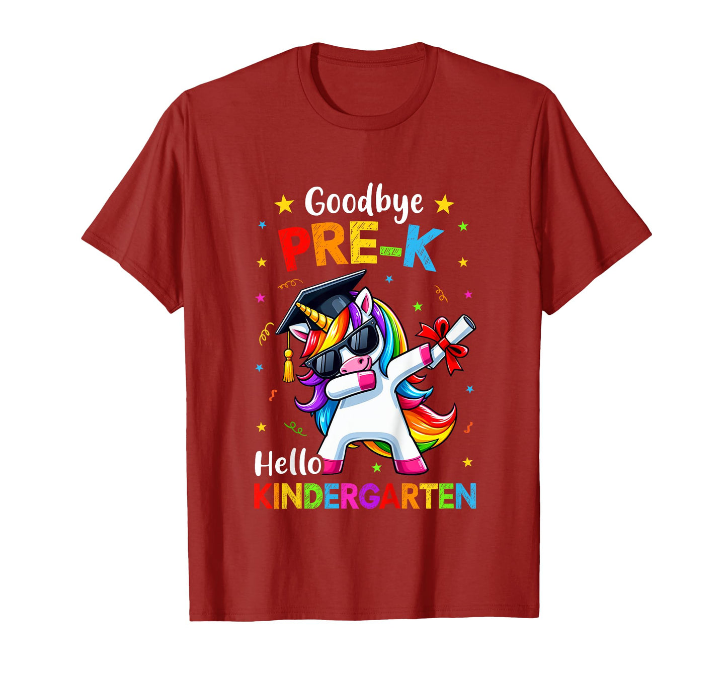 Kids Goodbye Pre-K Hello Kindergarten Graduation Unicorn Girl T-Shirt