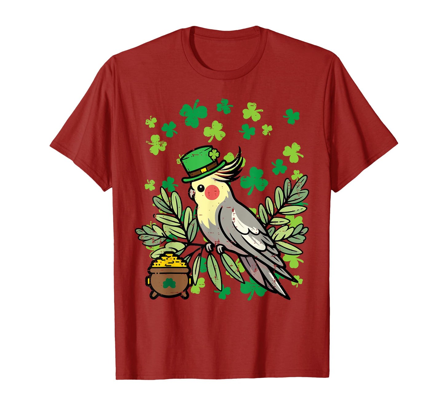St Patricks Day Bird Cockatiel Saint Pattys Men Women Kids T-Shirt