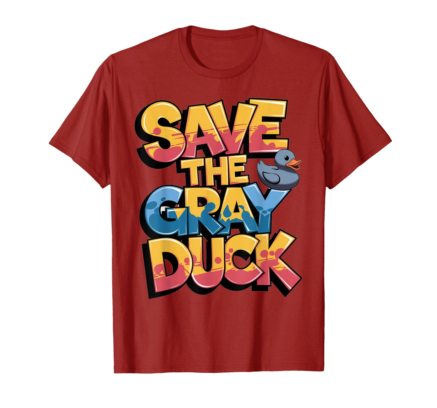 Save The Gray Duck Funny Duck Lover Retro T-Shirt