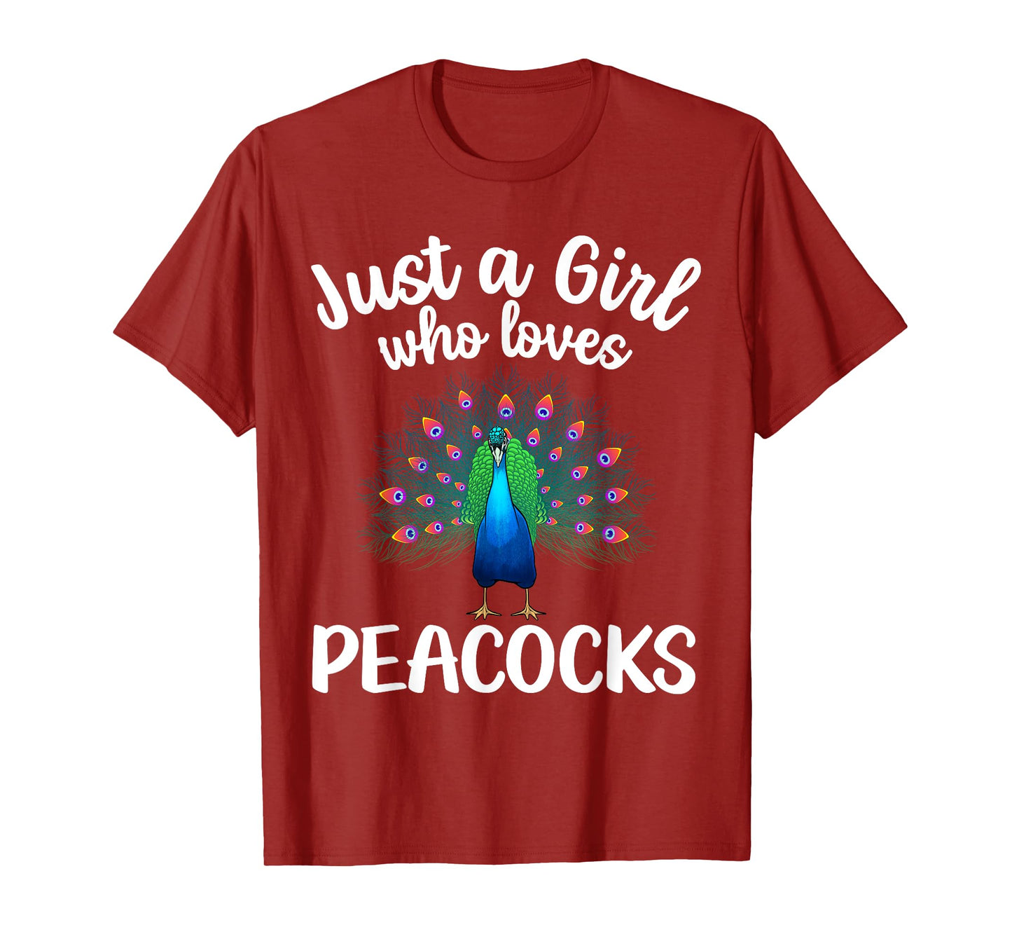 Funny Peacock Design For Women Girls Kids Bird Peacock Lover T-Shirt