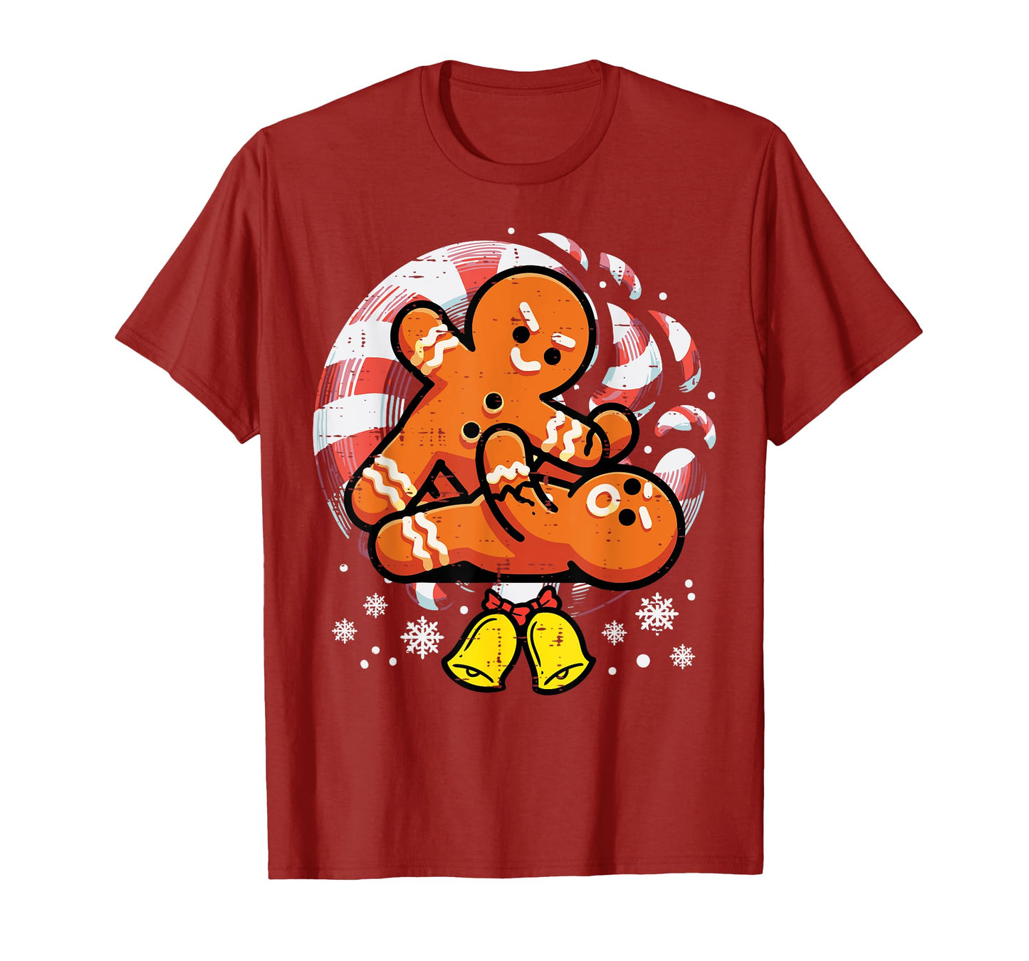 Christmas Jiu Jitsu Gingerbread Xmas Bjj Wrestling Men Kids T-Shirt