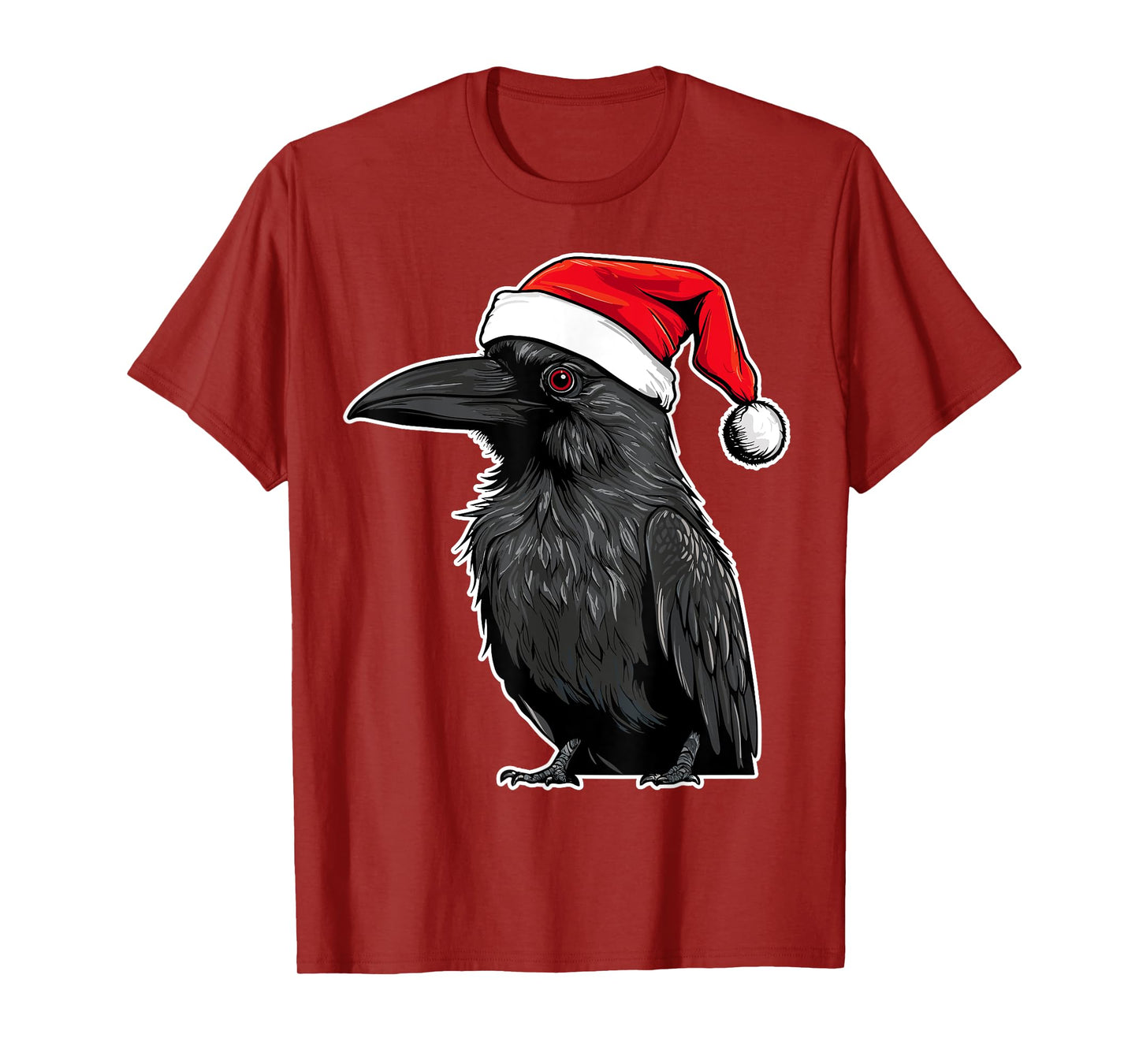 Crow Wearing Santa Hat Xmas Crow Birds Lover Christmas T-Shirt