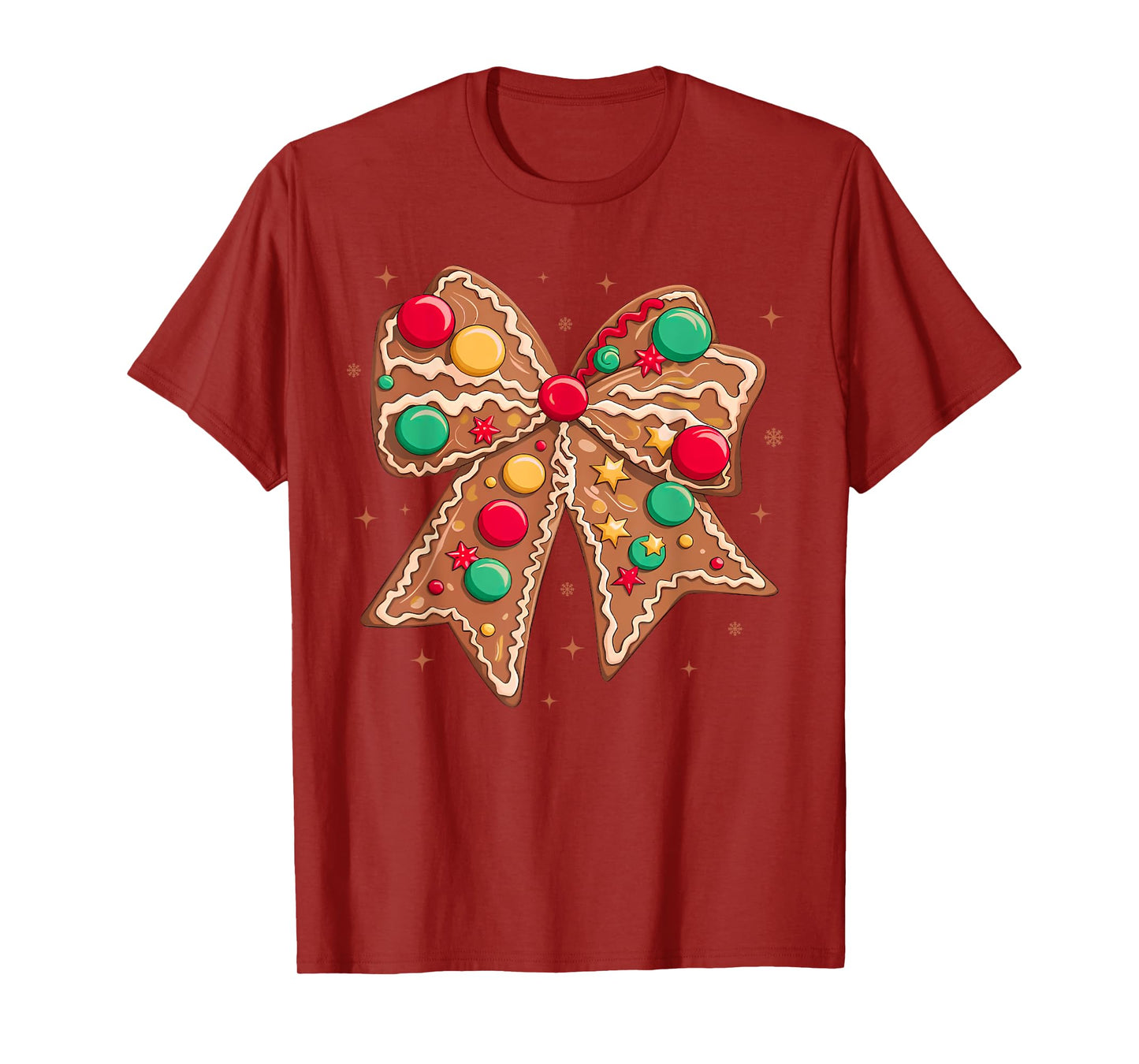 Christmas Gingerbread Coquette Bow Cookie Baking Women Girls T-Shirt