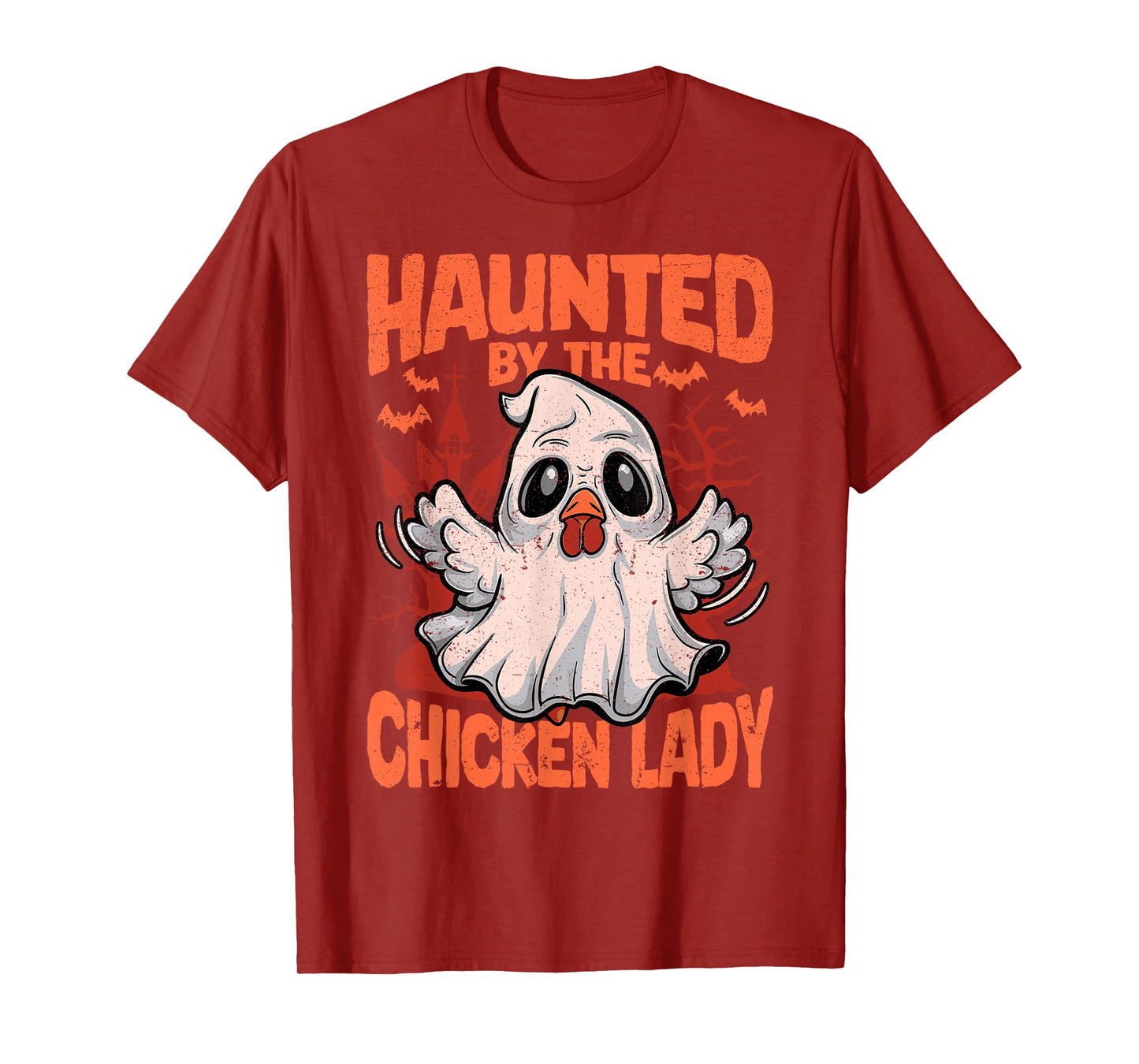 Halloween Chicken Ghost Haunted by the Chicken Lady T-Shirt