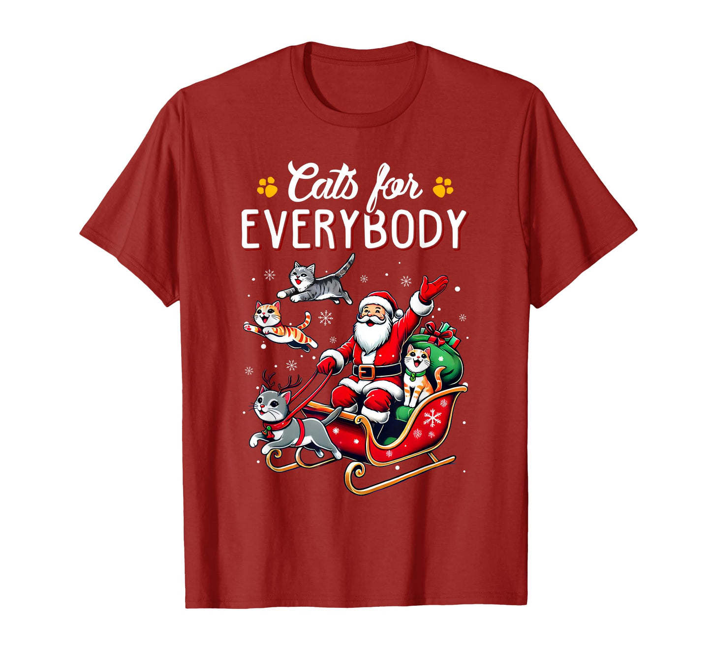 Cats For Everybody Christmas Cat Funny Xmas Men Women Santa T-Shirt