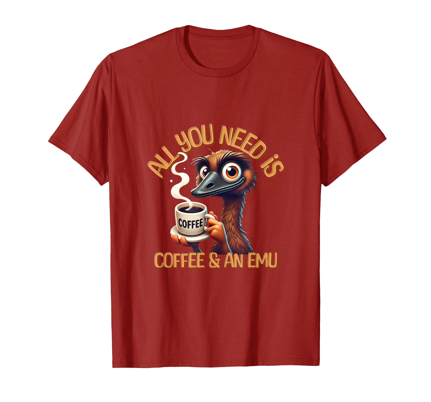 Funny Emu & Coffee Lover Zookeeper Animal Lovers T-Shirt