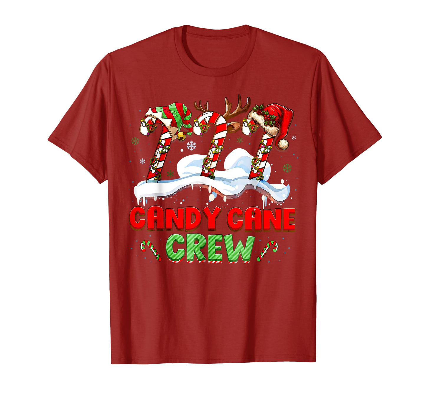 Candy Cane Crew Funny Christmas Candy Lover Xmas Womens Kids T-Shirt