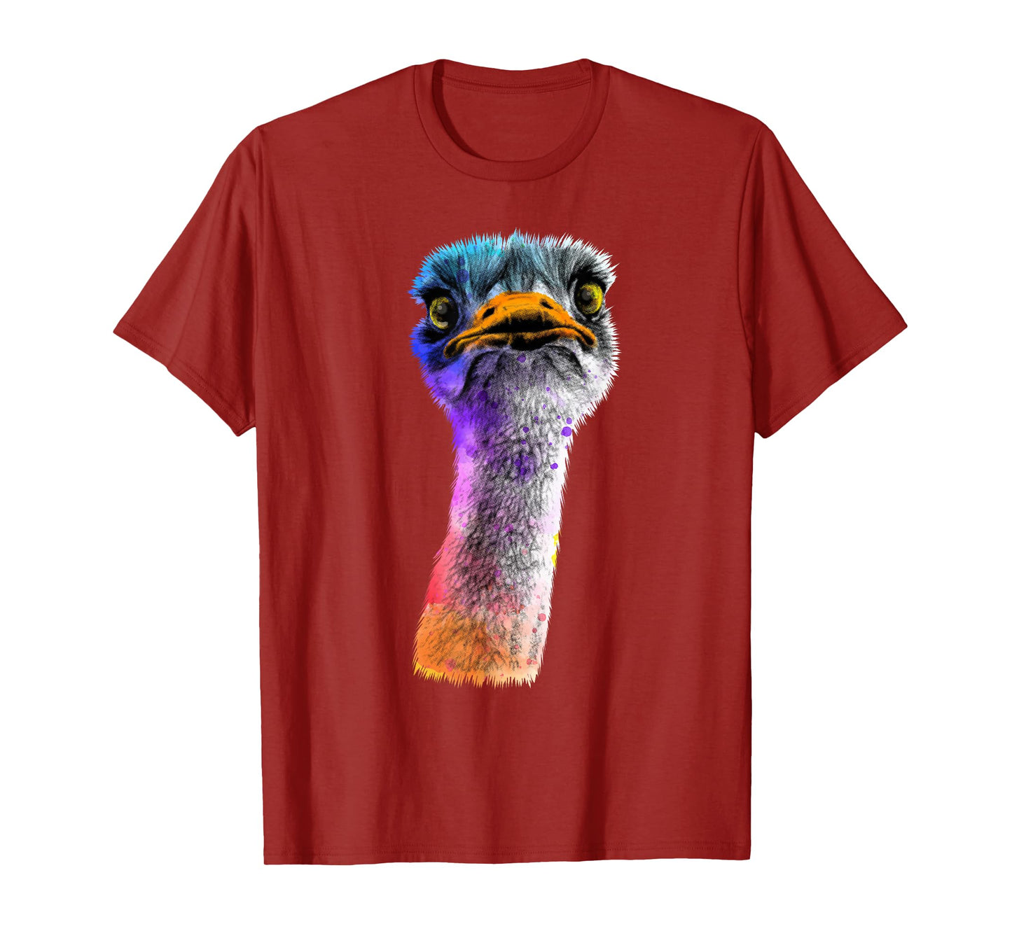 Funny Ostrich Face Design Men Women Boys Girls Ostrich Lover T-Shirt