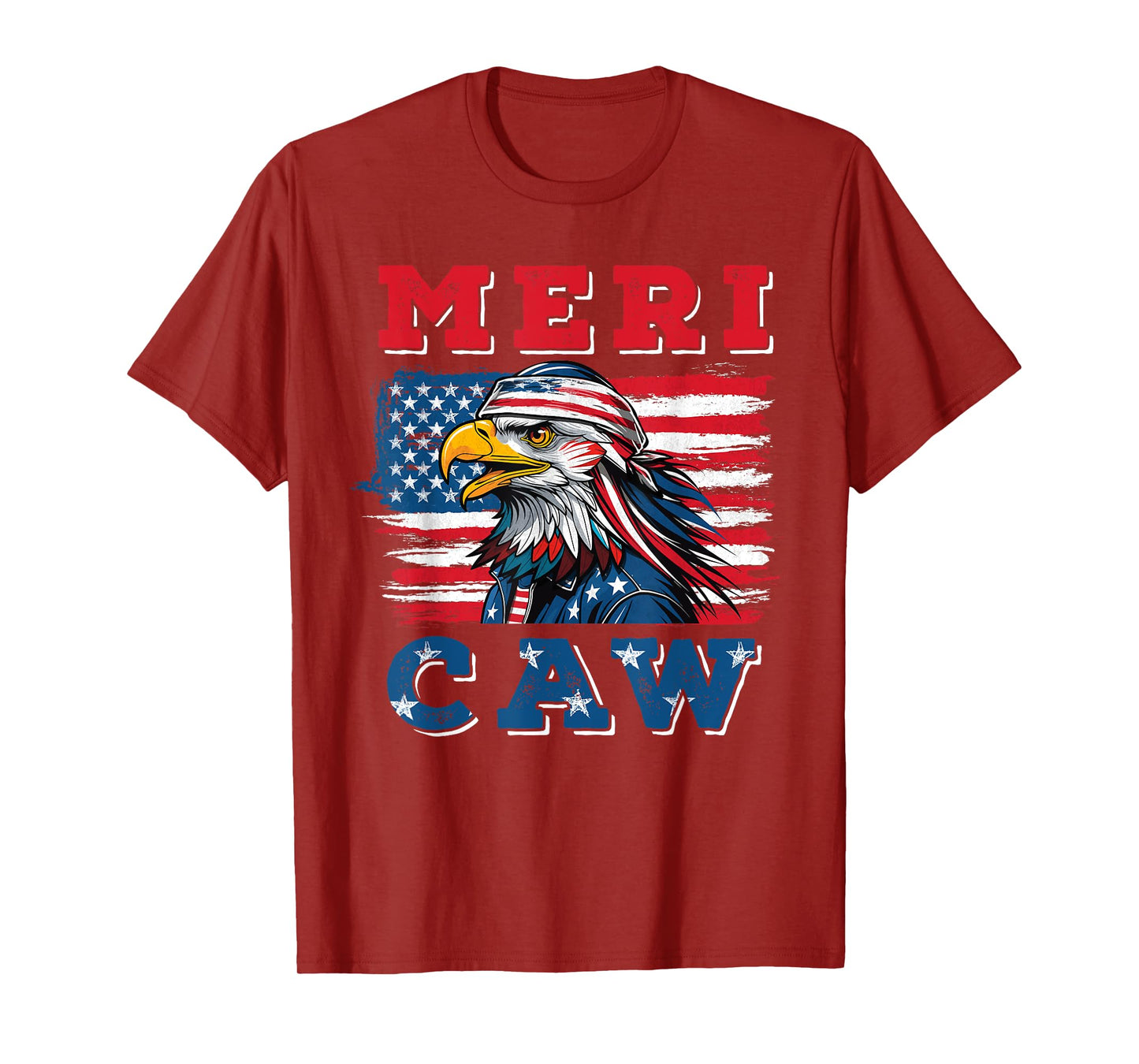 Eagle Meri - Caw 4th of July American Flag USA T-Shirt