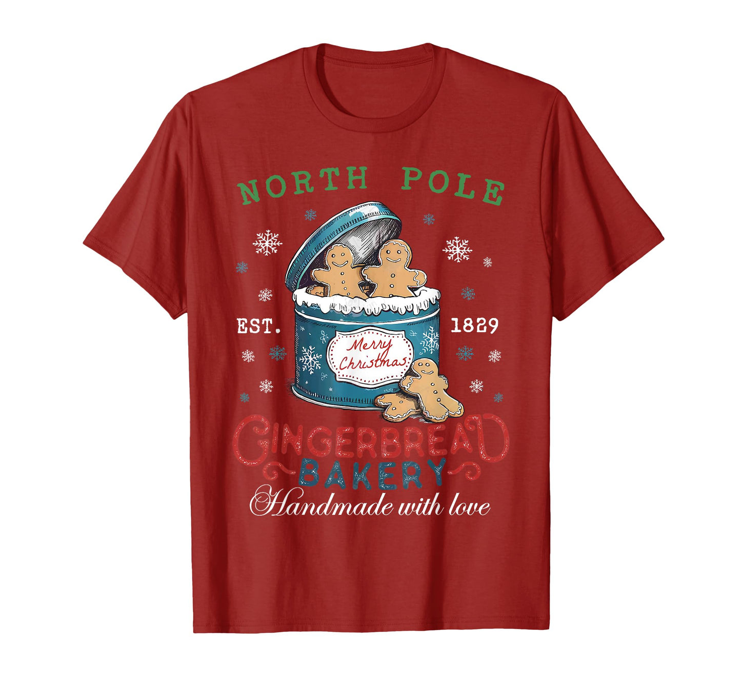 North Pole Gingerbread Bakery Baking Spirits Bright Xmas T-Shirt