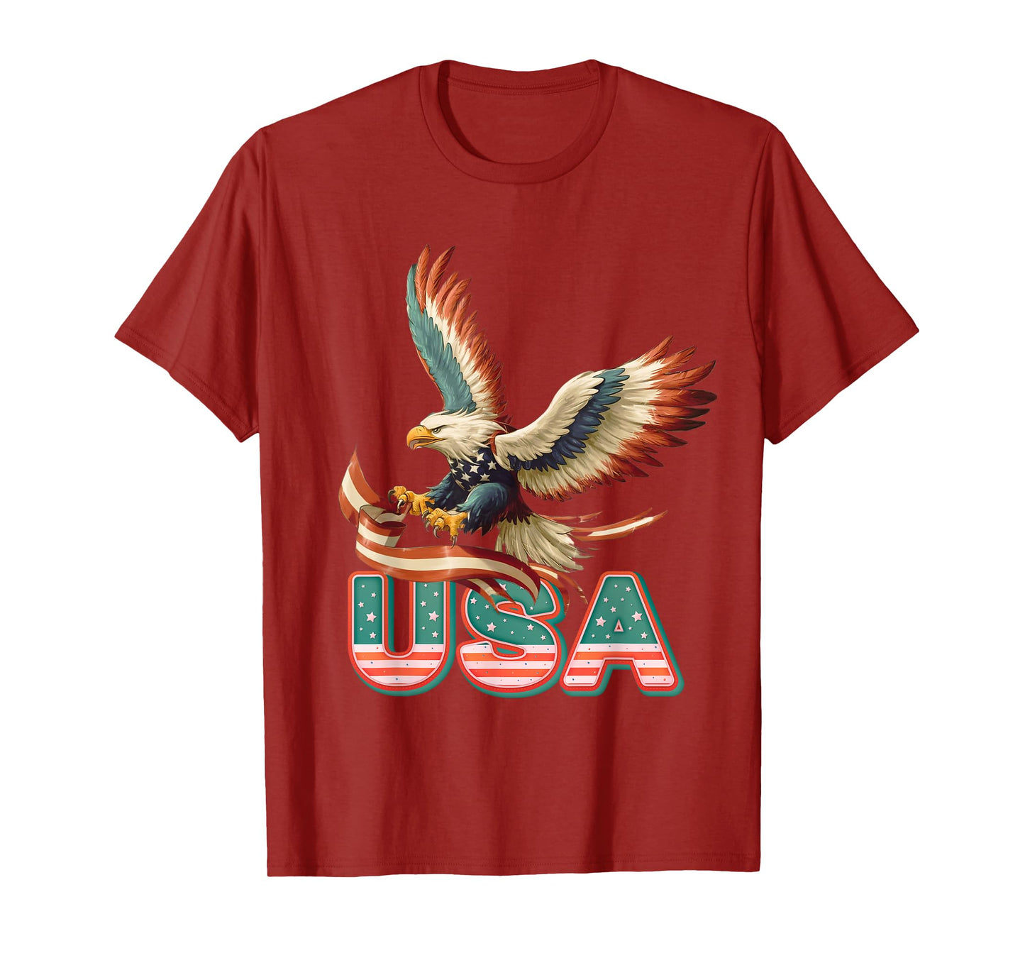 Vintage Eagle 4th of July USA Flag Patriotic American T-Shirt
