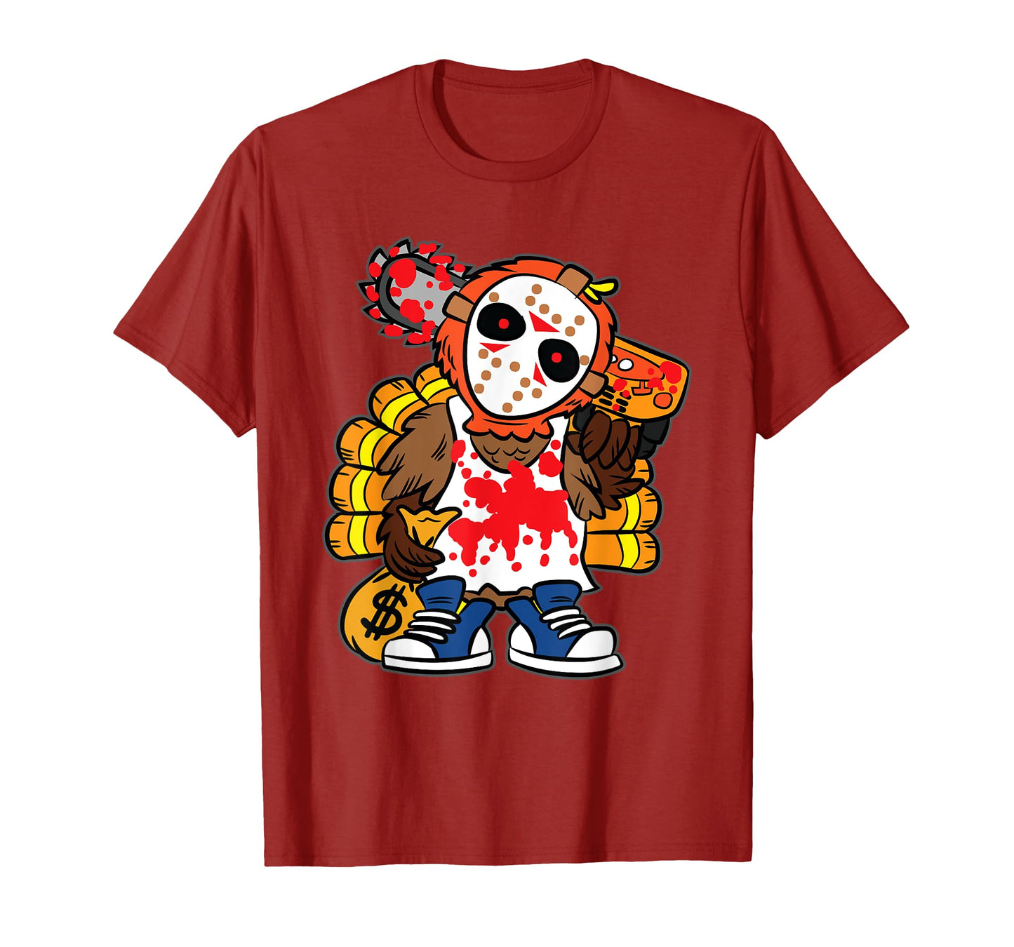 Turkey Horror Movie Thanksgiving Day Funny Bird Fall Autumn T-Shirt