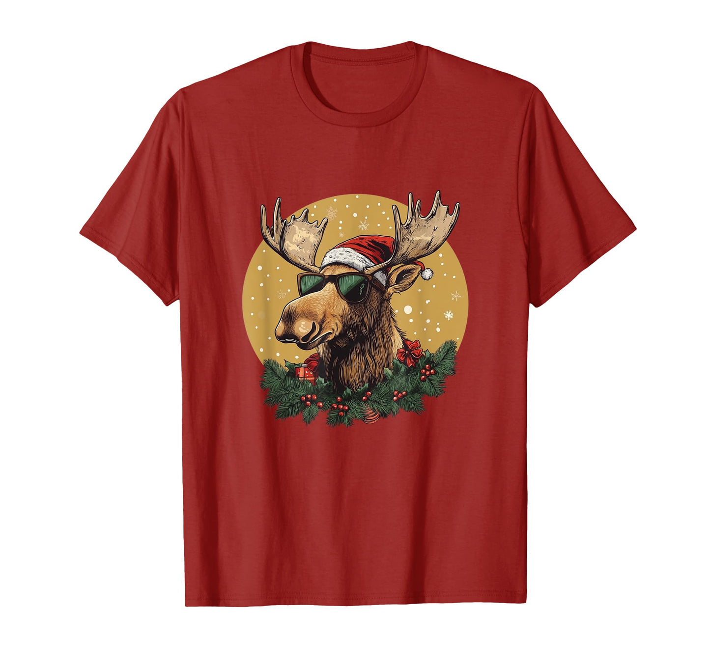 Sunglasses Christmas Moose Bringing the Holiday Vibes T-Shirt