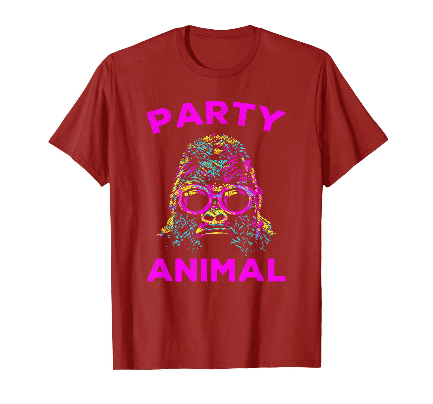 Cute Gorilla Party Animal Lover Colorful Monkey T-Shirt