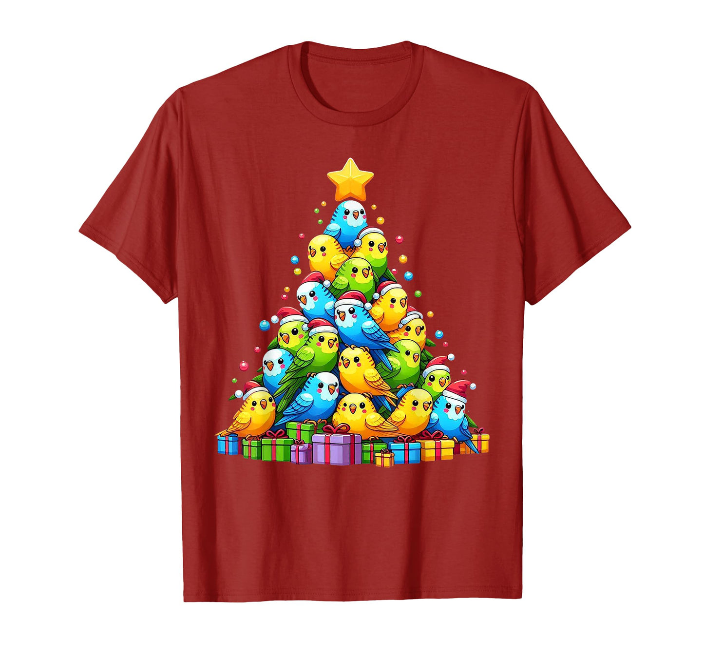 Budgie Christmas Tree Bird Christmas Cosutme Men Women Kids T-Shirt
