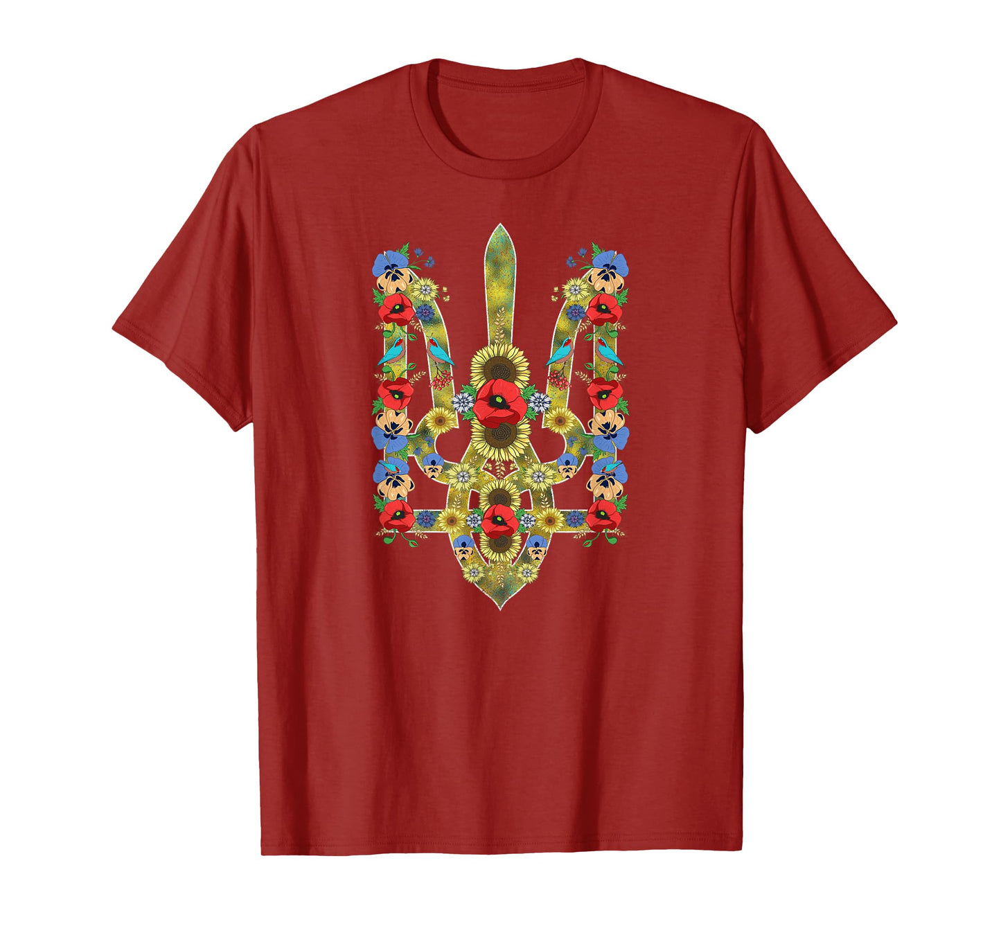 Ukrainian Trysub Sunflower Retro Floral Ukraine Vyshyvanka T-Shirt