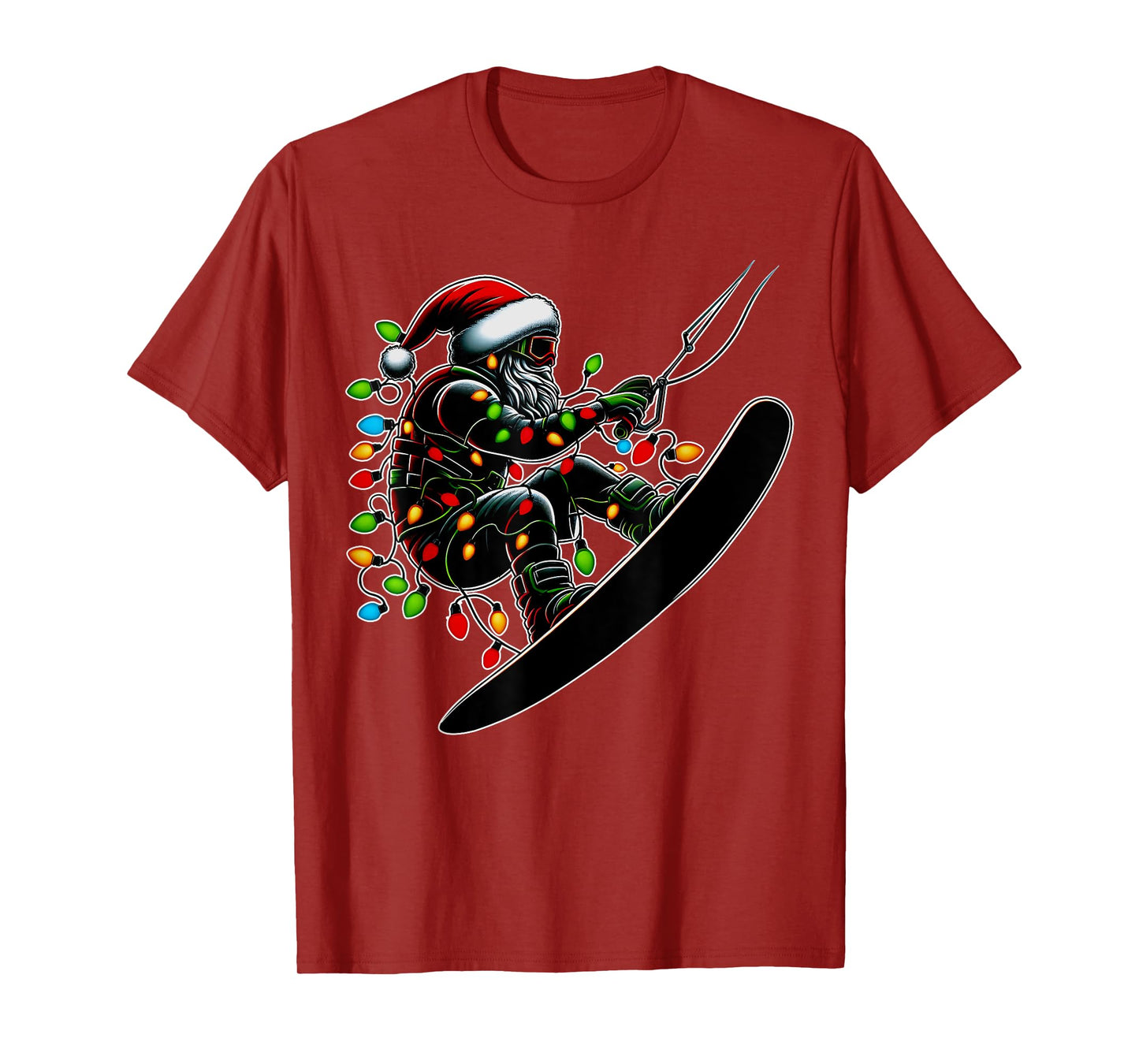 Wakeboarding Santa Claus Wakeboarder Christmas Hat Xmas T-Shirt