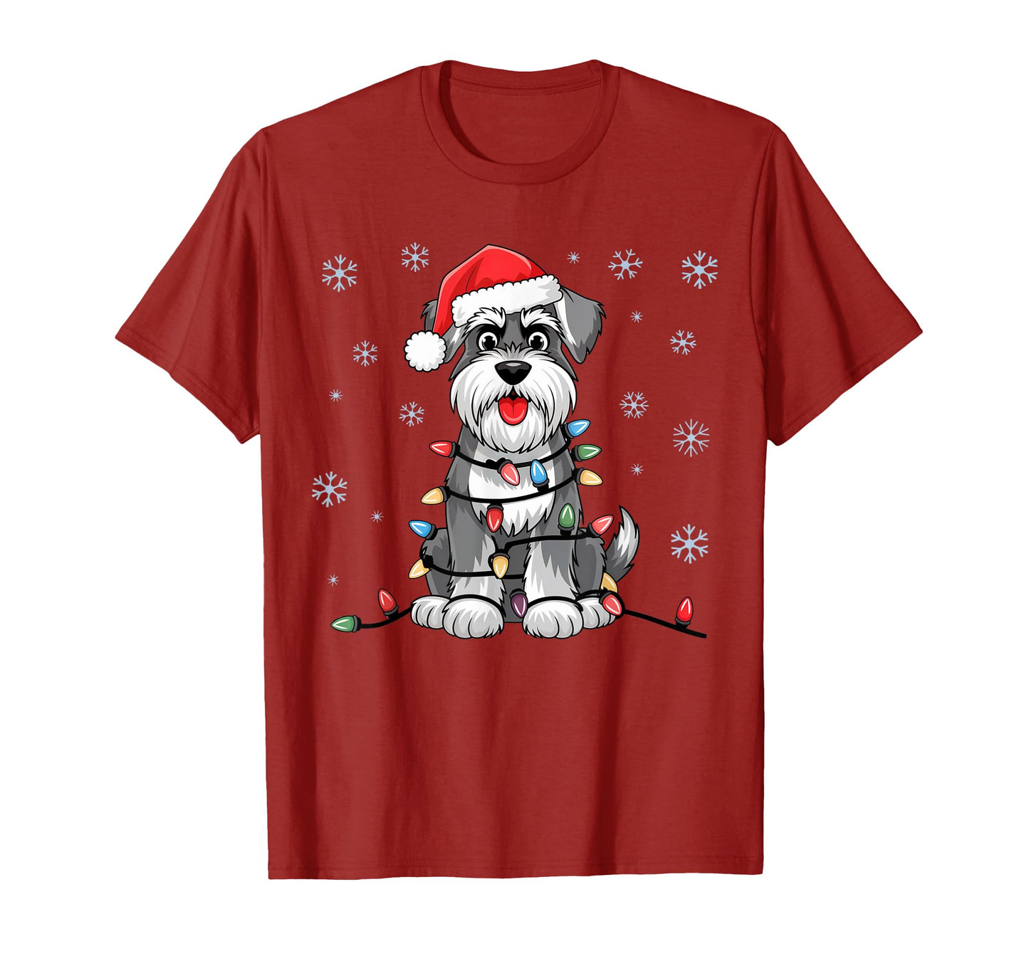 Standard Schnauzer Christmas Lights Xmas Dogs Gifts for Men T-Shirt
