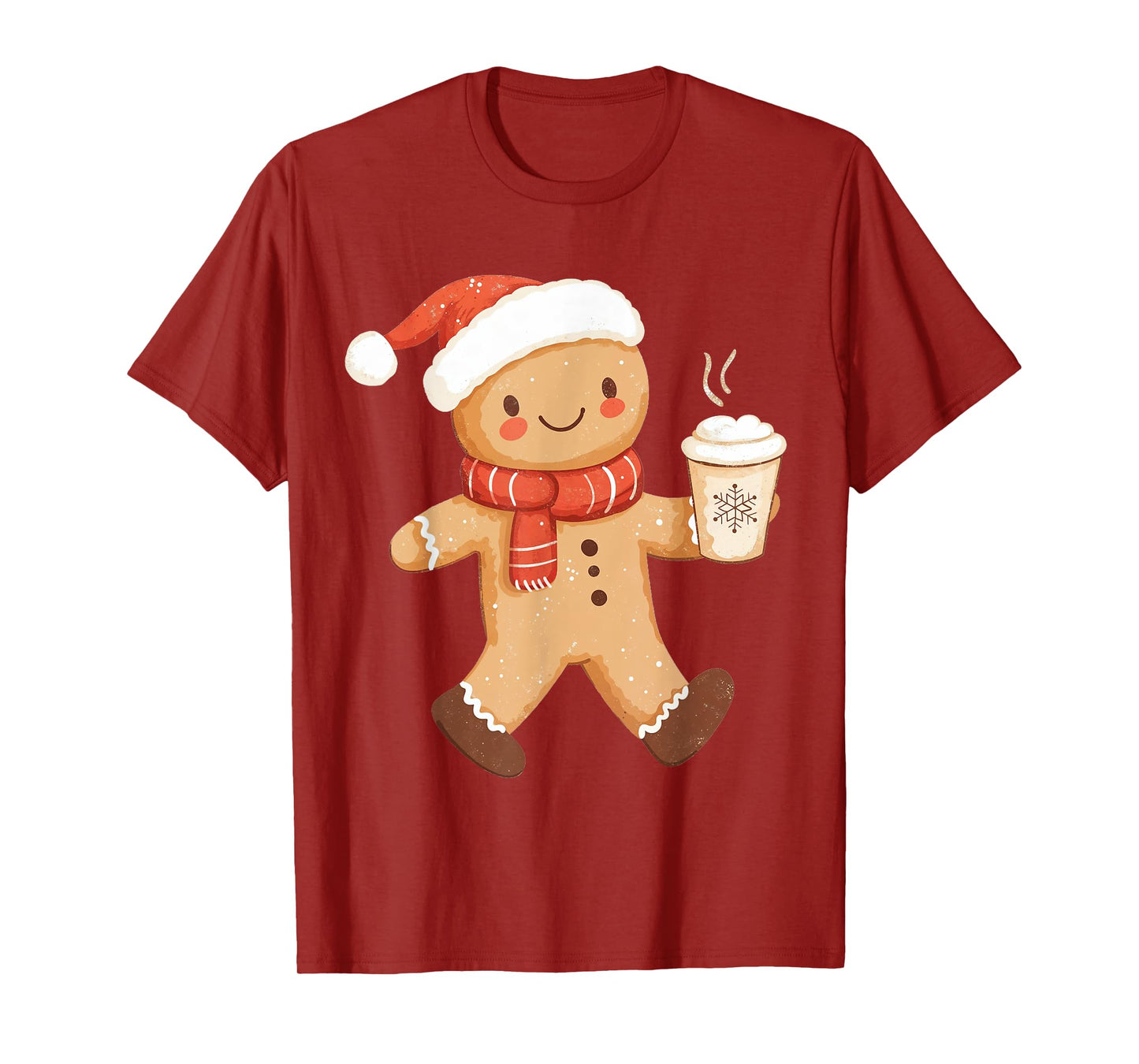 Gingerbread Coffee Lover Xmas Cookie Baking Women Christmas T-Shirt
