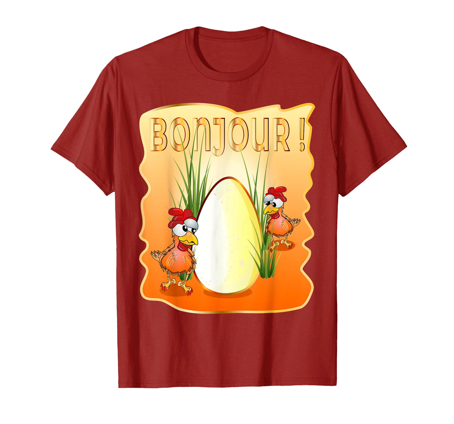 FRENCH CHICKEN HAPPY EASTER EGGS GREETINGS BONJOUR FRANCE T-Shirt