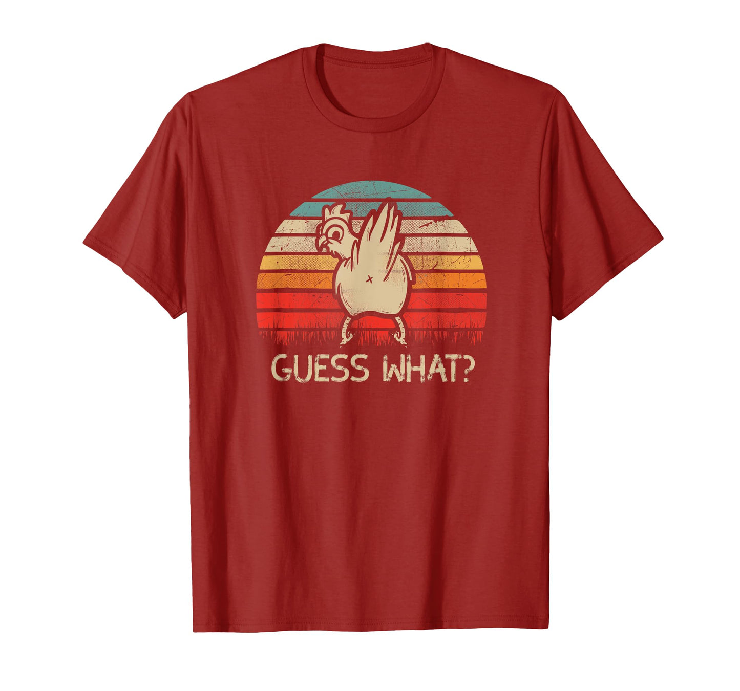 Retro Vintage Guess What Chicken Butt Funny T-Shirt